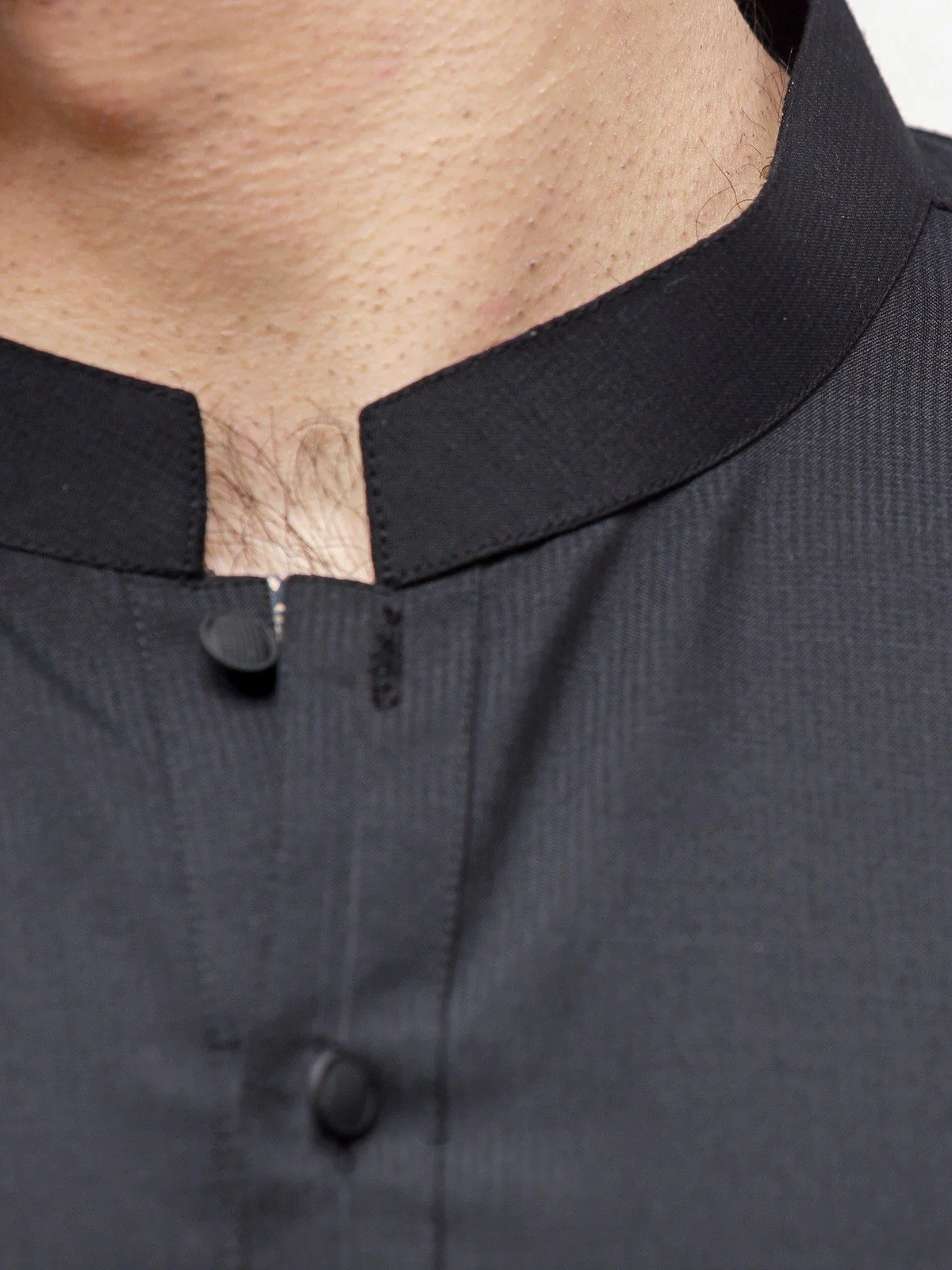Men's Black Shalwar Kameez Plain - EMTKSP23-41015 - Image 5
