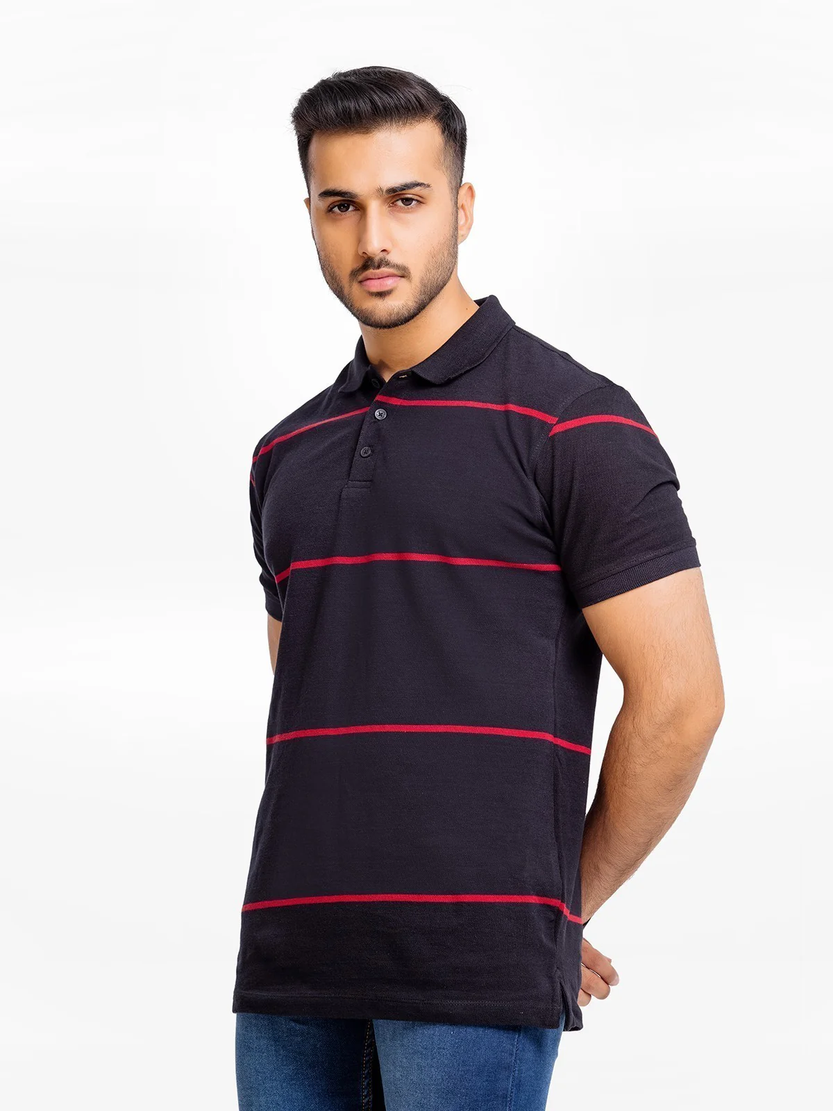 Men's Black Polo Shirt - EMTPS23-004 - Image 2