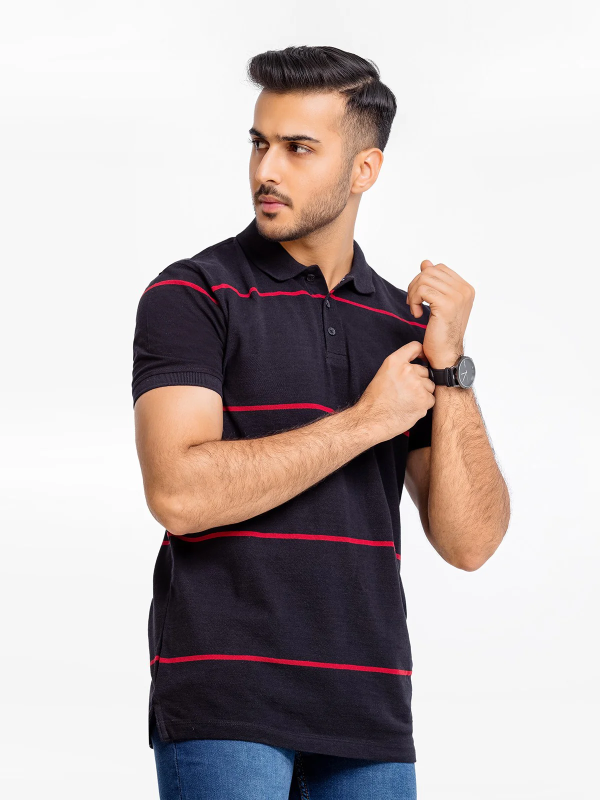 Men's Black Polo Shirt - EMTPS23-004 - Image 3