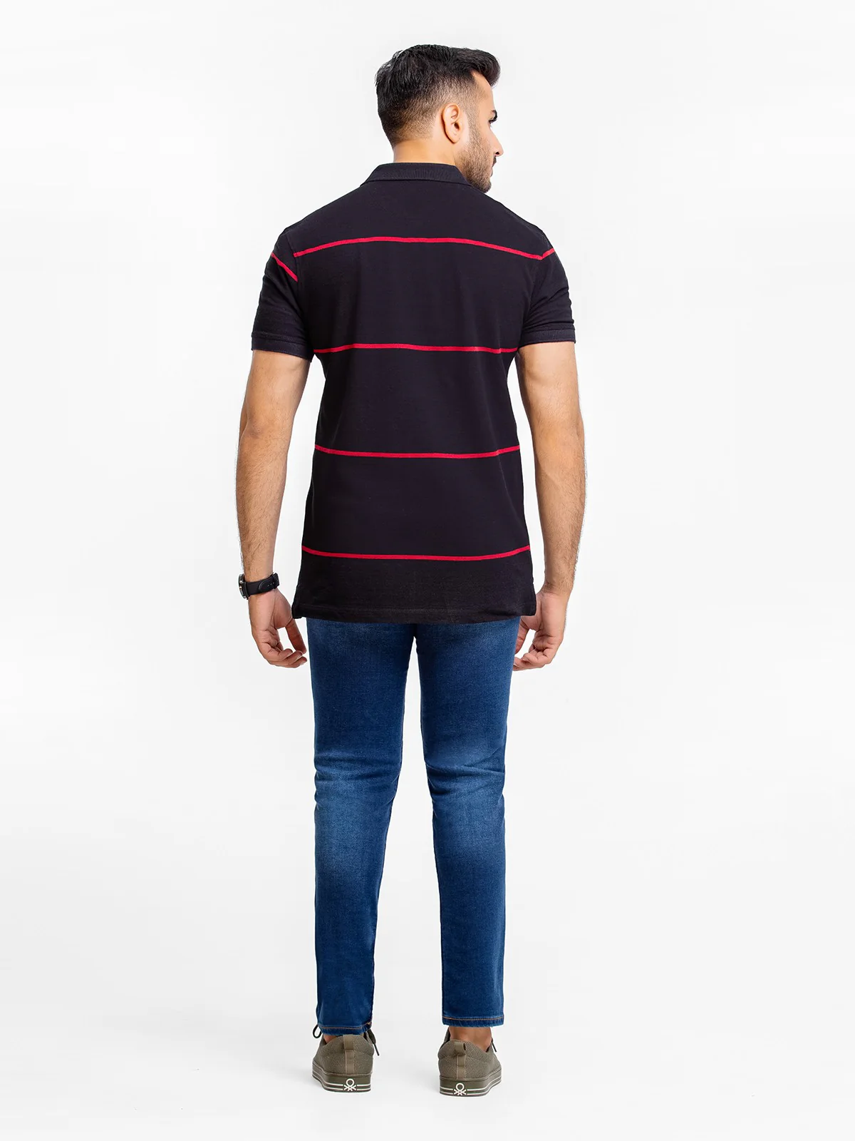 Men's Black Polo Shirt - EMTPS23-004 - Image 5