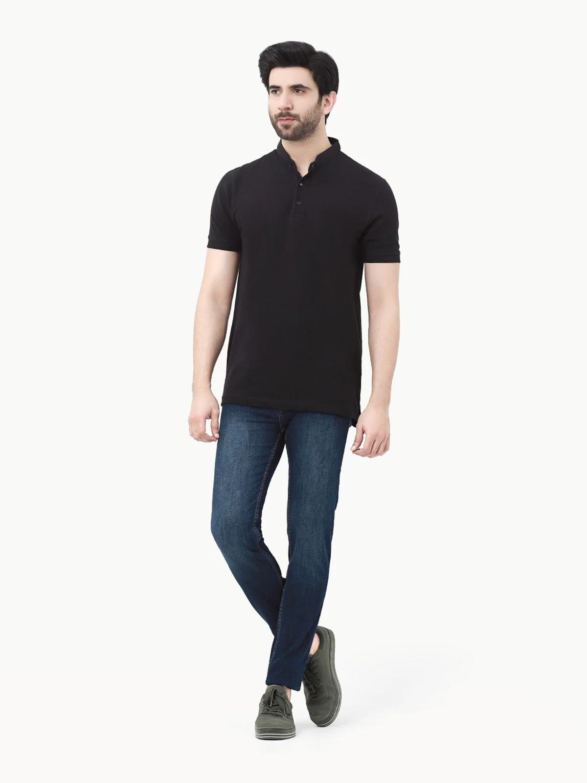 Men's Black Polo Shirt - EMTPS23-020 - Image 2