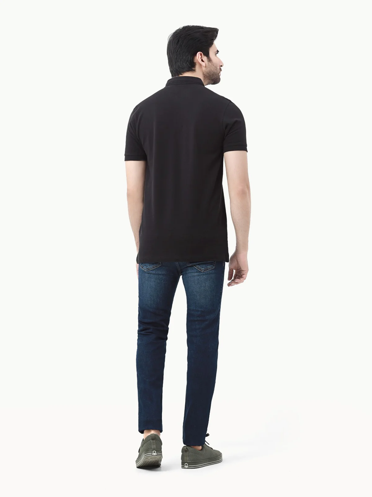 Men's Black Polo Shirt - EMTPS23-020 - Image 3