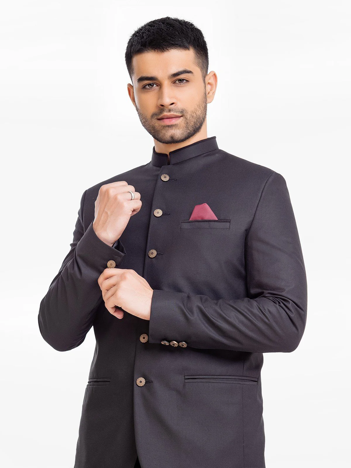 Men's Black Prince Coat - EMTPC22-007 - Image 2