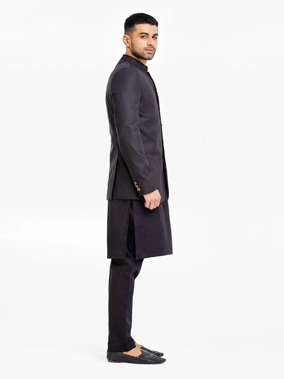 Men's Black Prince Coat - EMTPC22-007 - Image 3