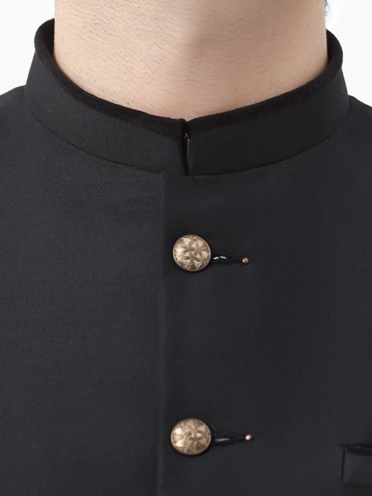 Men's Black Sherwani - EMTS22-7218 - Image 2