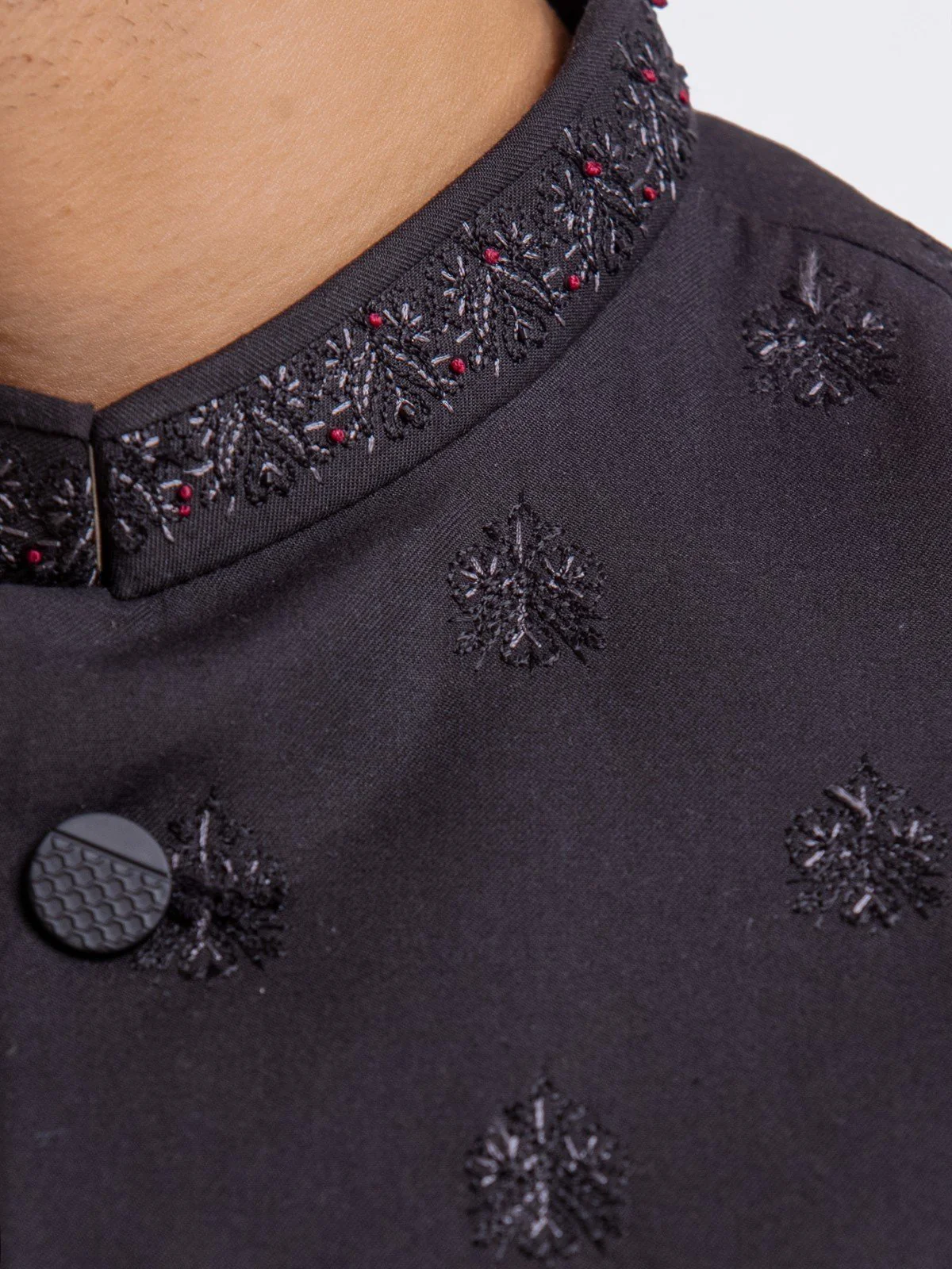 Men's Black Sherwani - EMTS22-7220 - Image 3