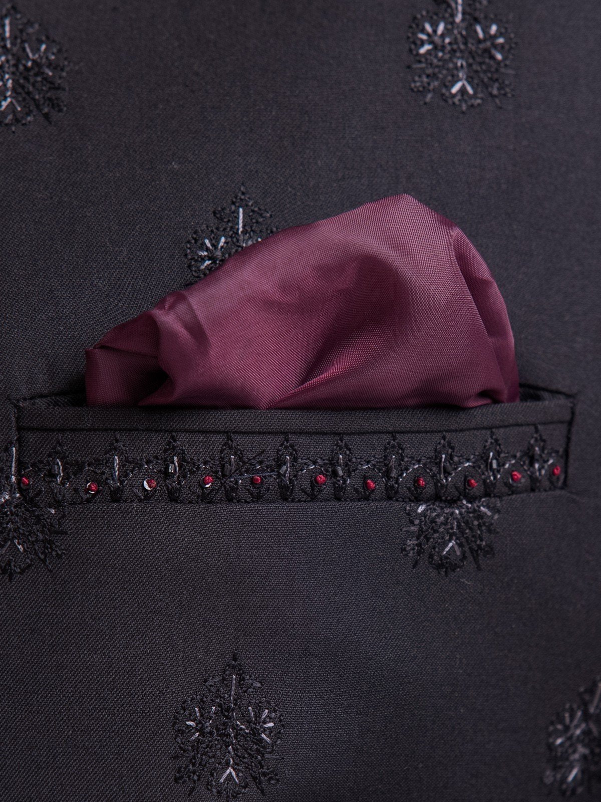 Men's Black Sherwani - EMTS22-7220 - Image 4