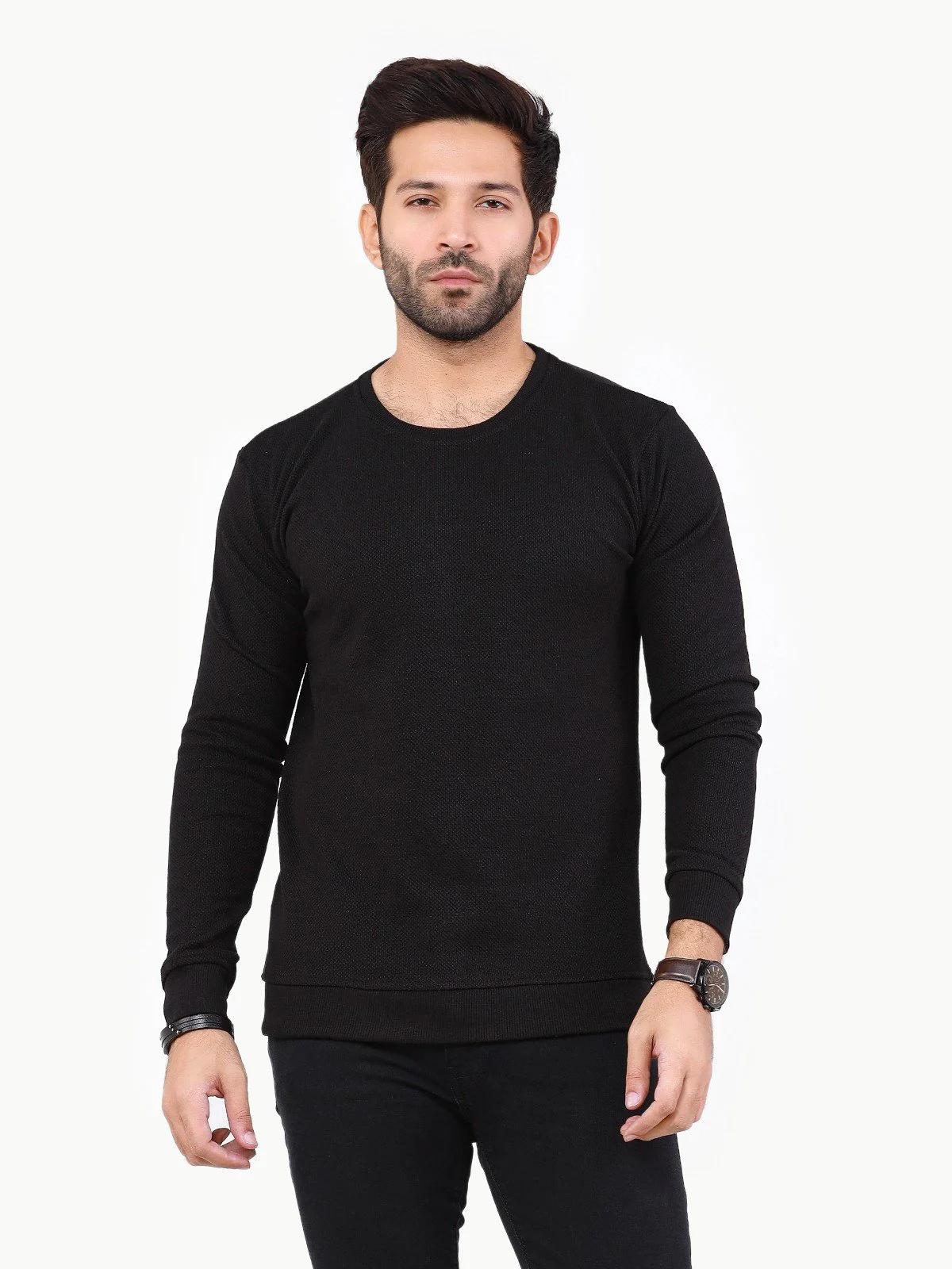 Men's Black SweatShirt - EMTSS22-005 - Image 3