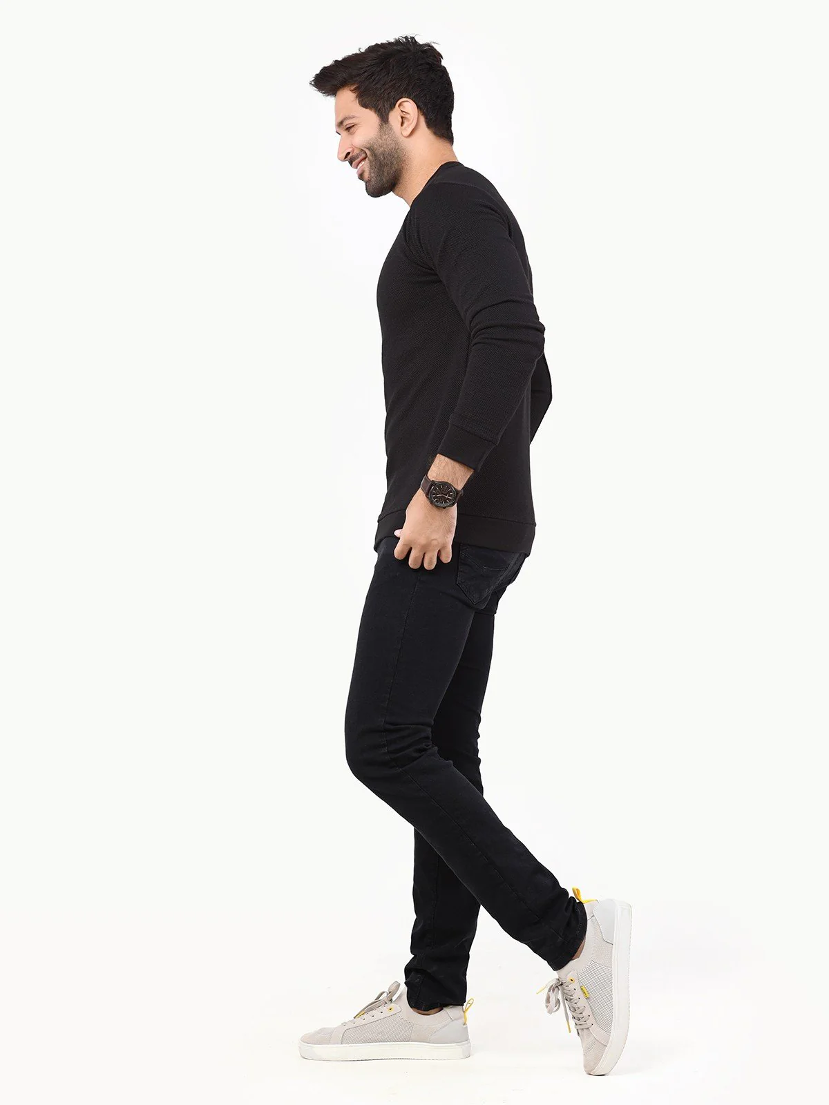 Men's Black SweatShirt - EMTSS22-005 - Image 4