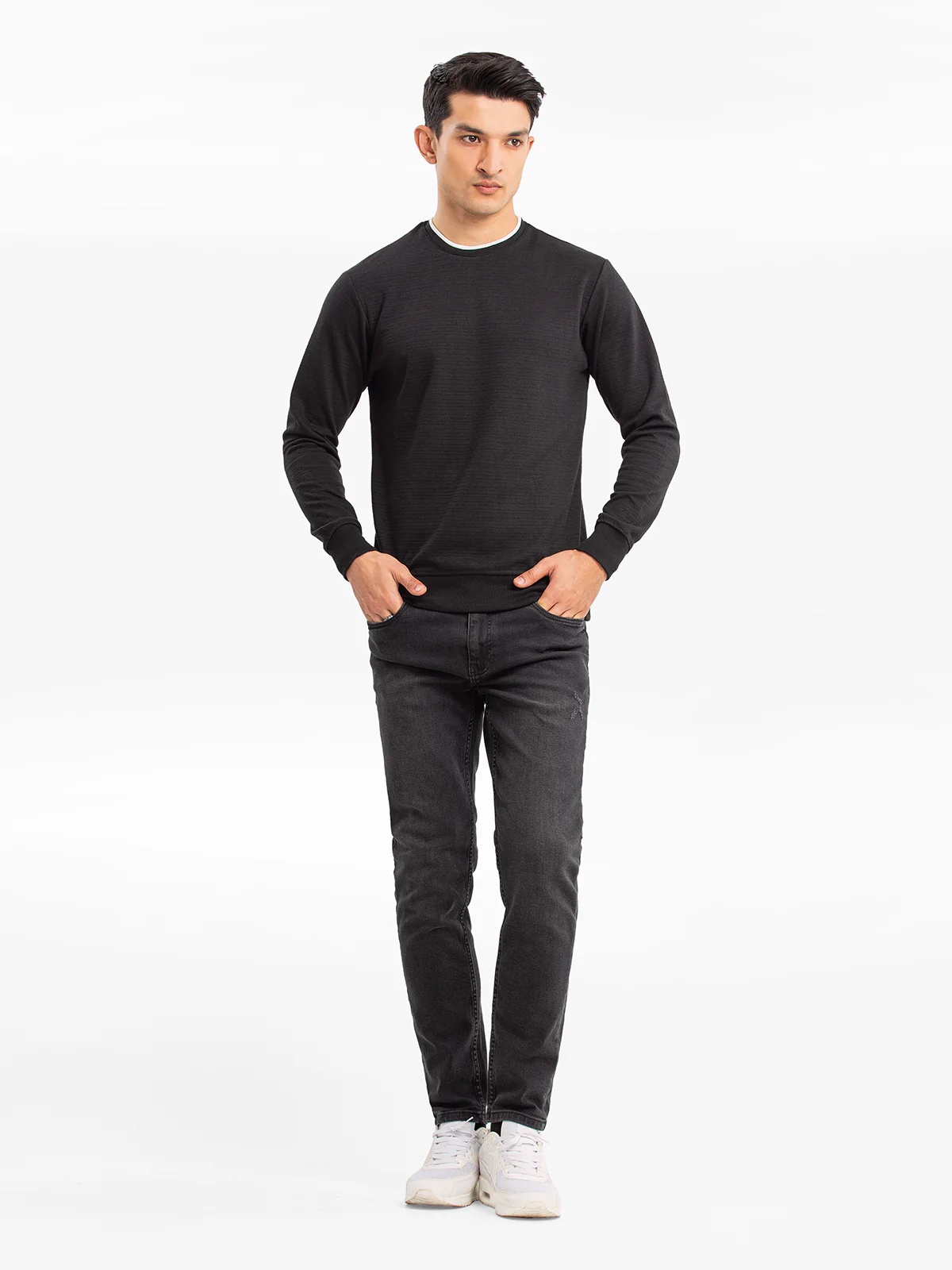 Men's Black Sweatshirt - EMTSS23-004 - Image 2