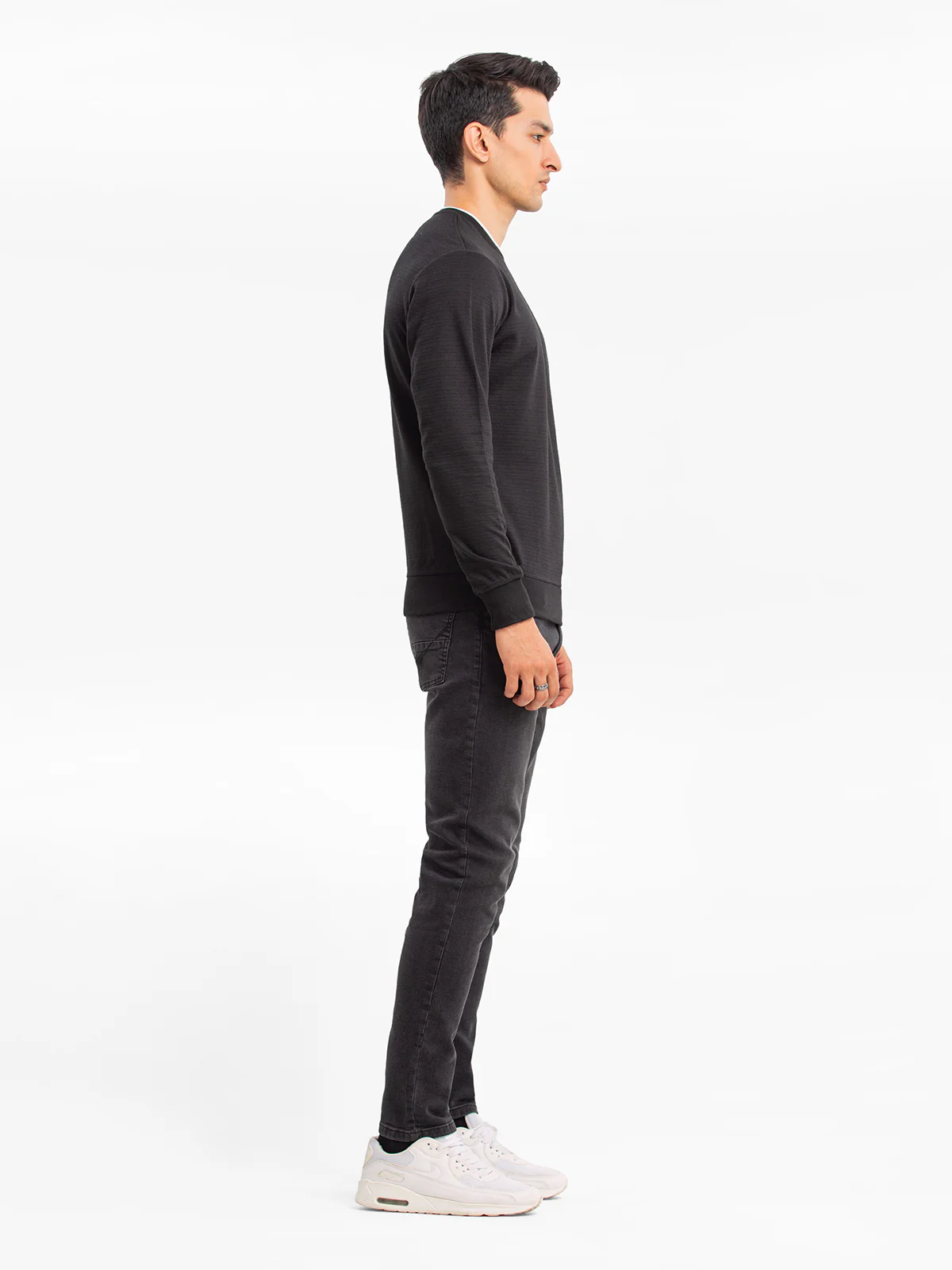 Men's Black Sweatshirt - EMTSS23-004 - Image 3