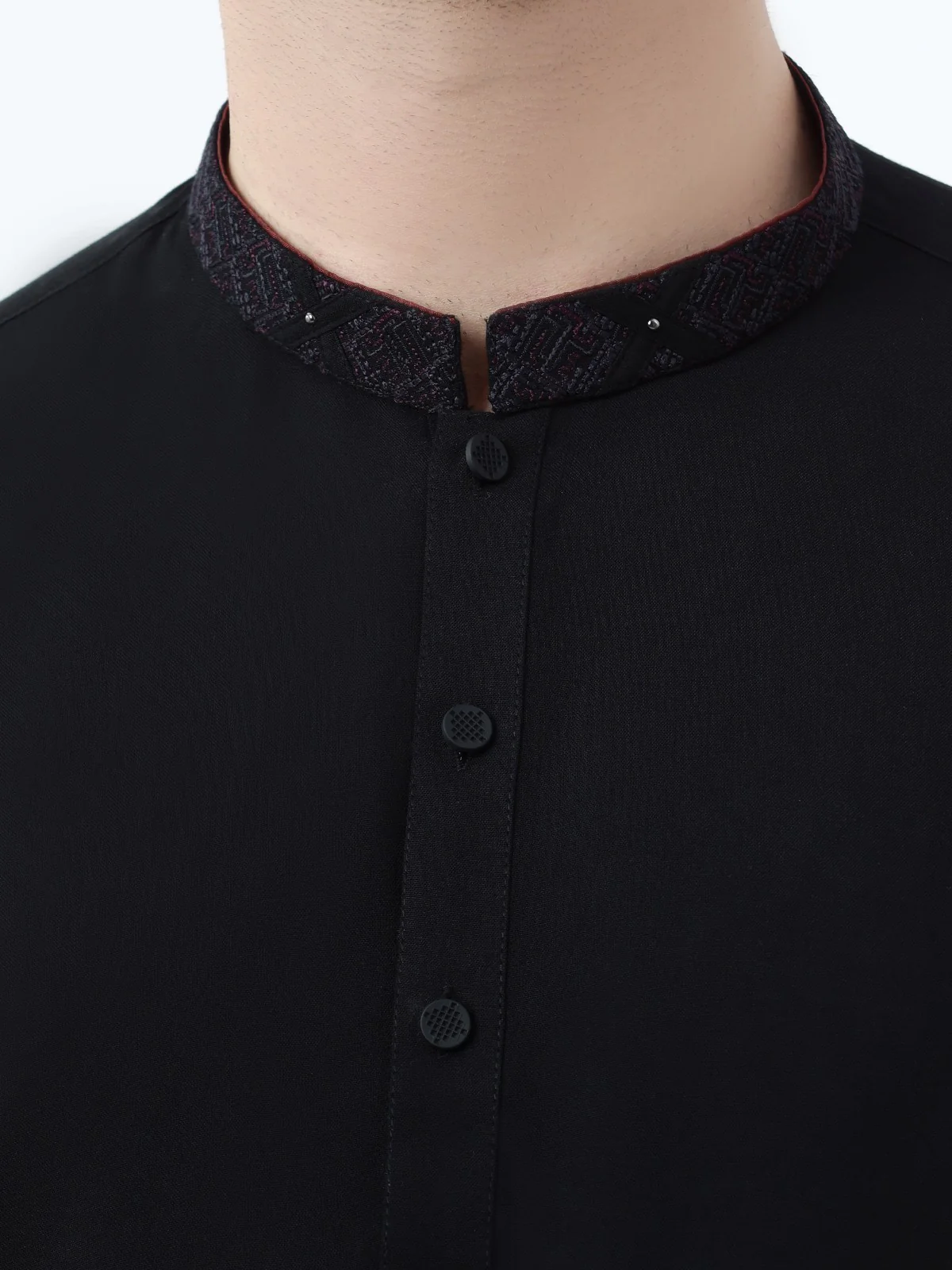 Men's Black Shalwar Kameez - EMTSW22-99264 - Image 3