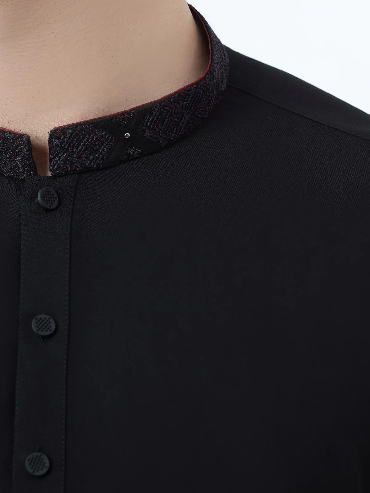 Men's Black Shalwar Kameez - EMTSW22-99264 - Image 4