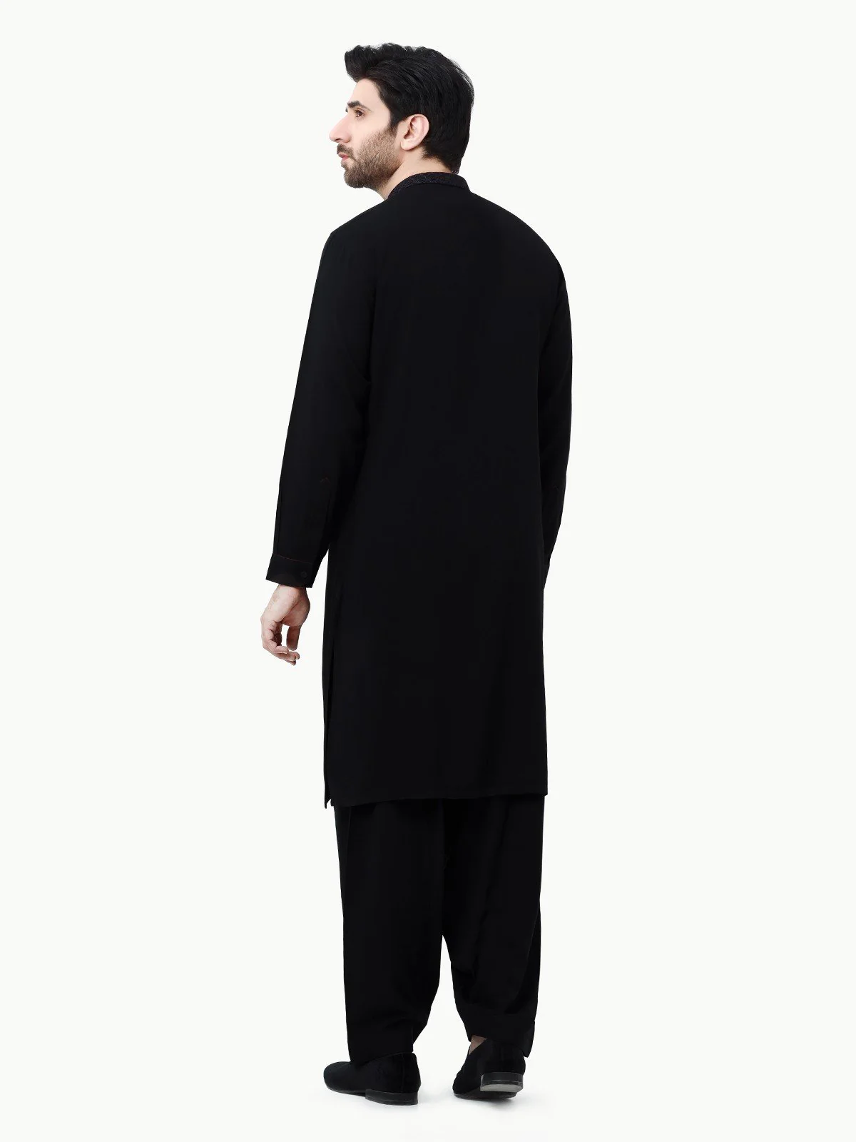 Men's Black Shalwar Kameez - EMTSW22-99264 - Image 5