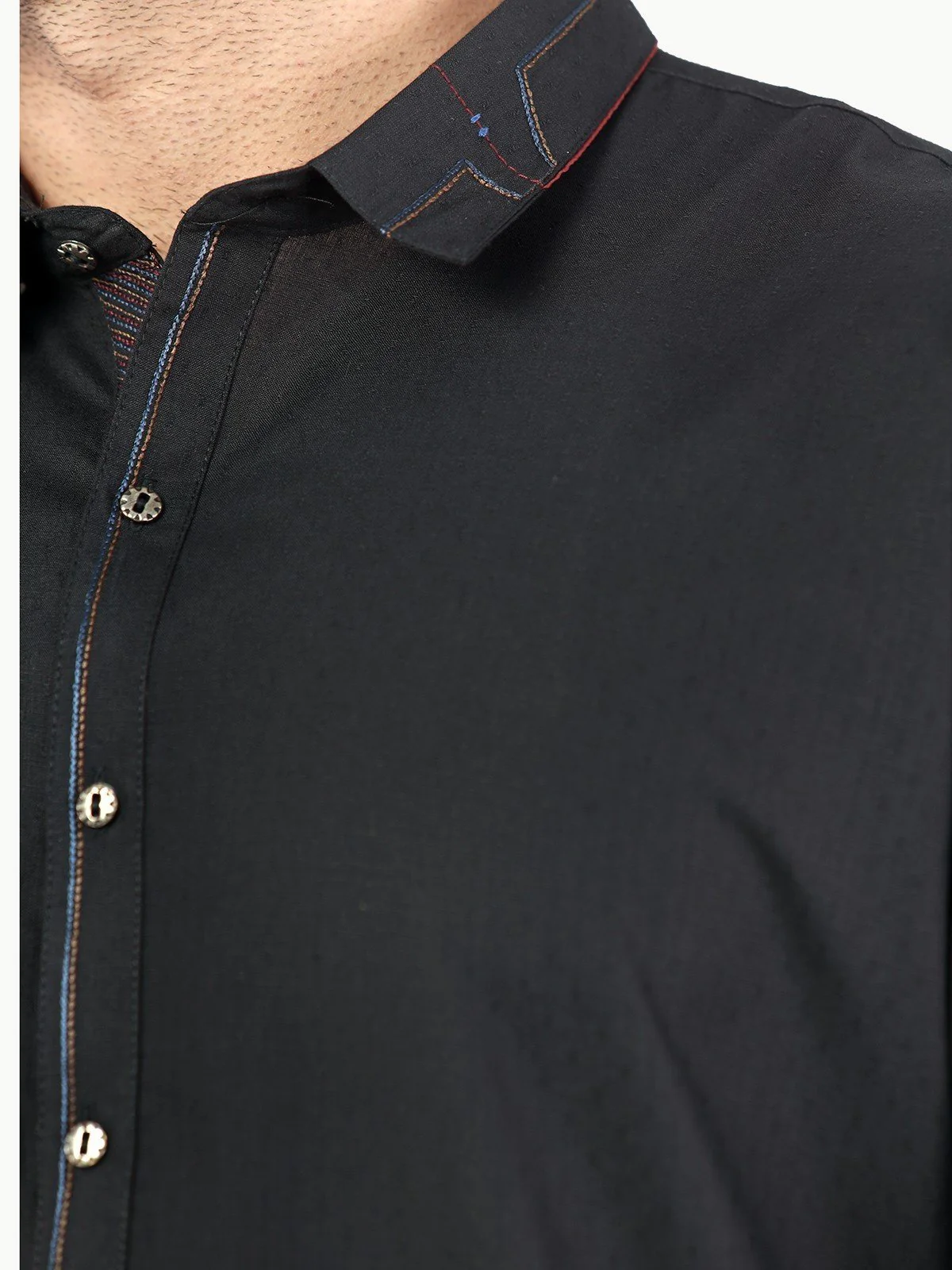 Men's Black Shalwar Kameez - EMTSW22S-99220 - Image 5