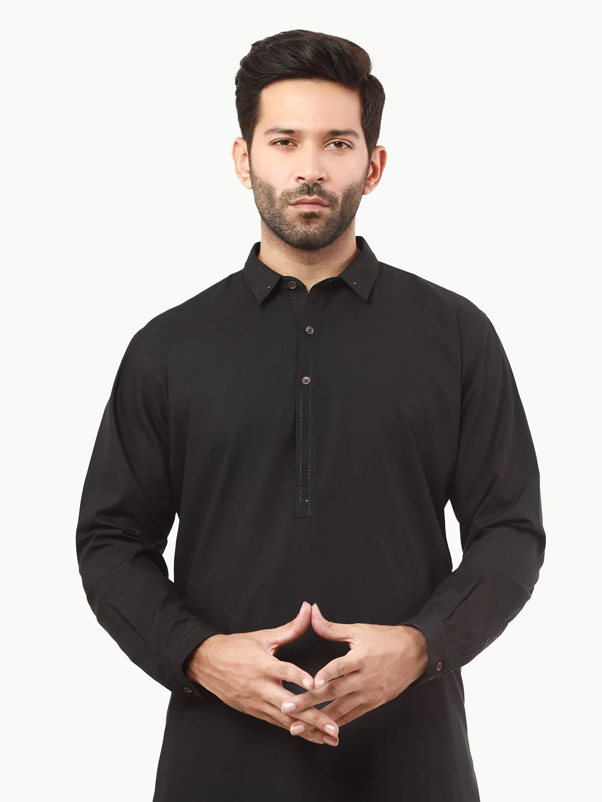 Men's Black Shalwar Kameez - EMTSW22S-99241 - Image 2