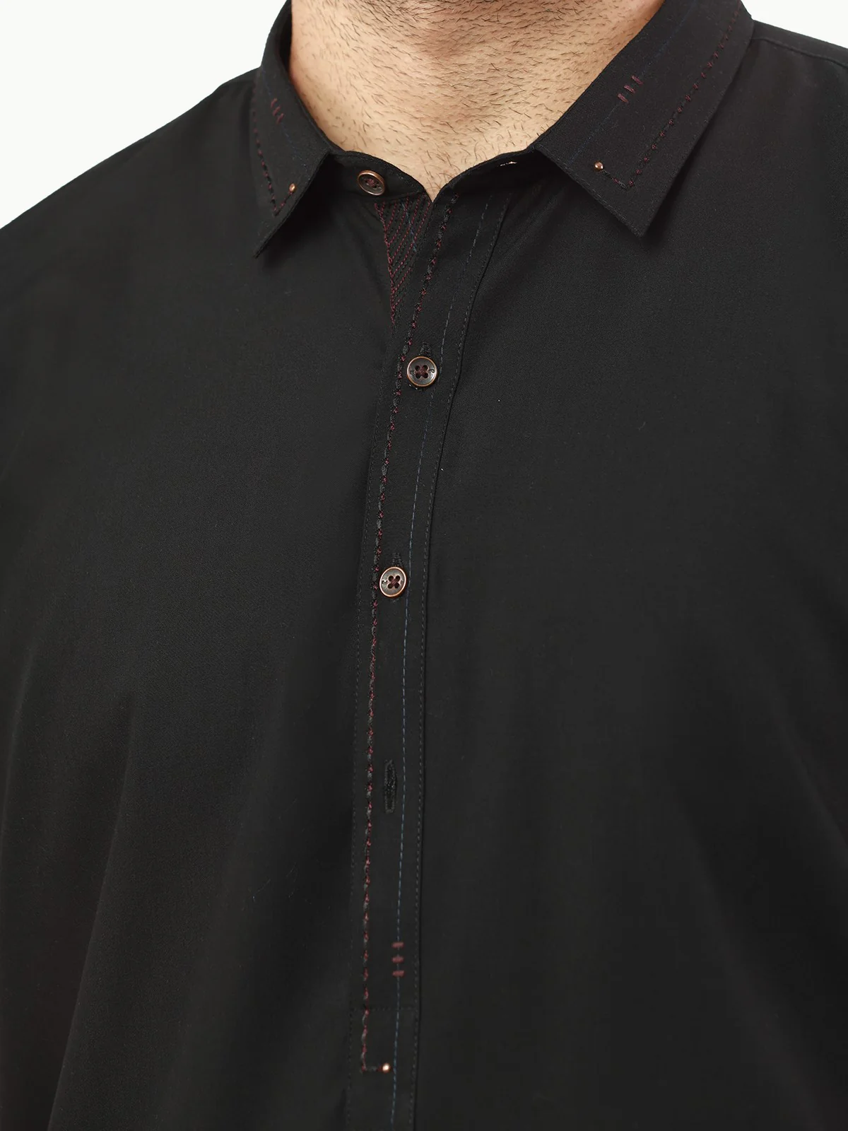 Men's Black Shalwar Kameez - EMTSW22S-99241 - Image 3