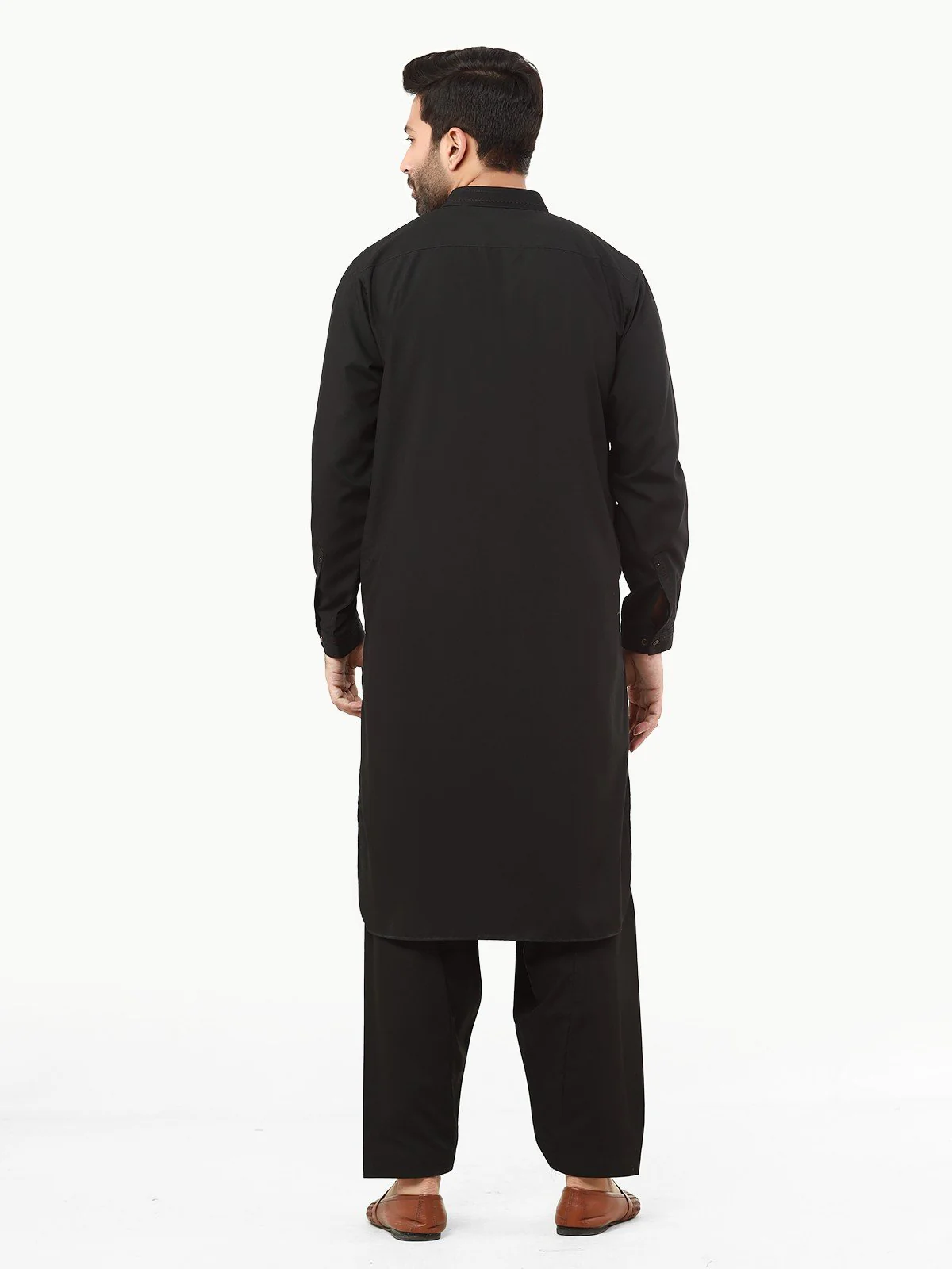 Men's Black Shalwar Kameez - EMTSW22S-99241 - Image 4