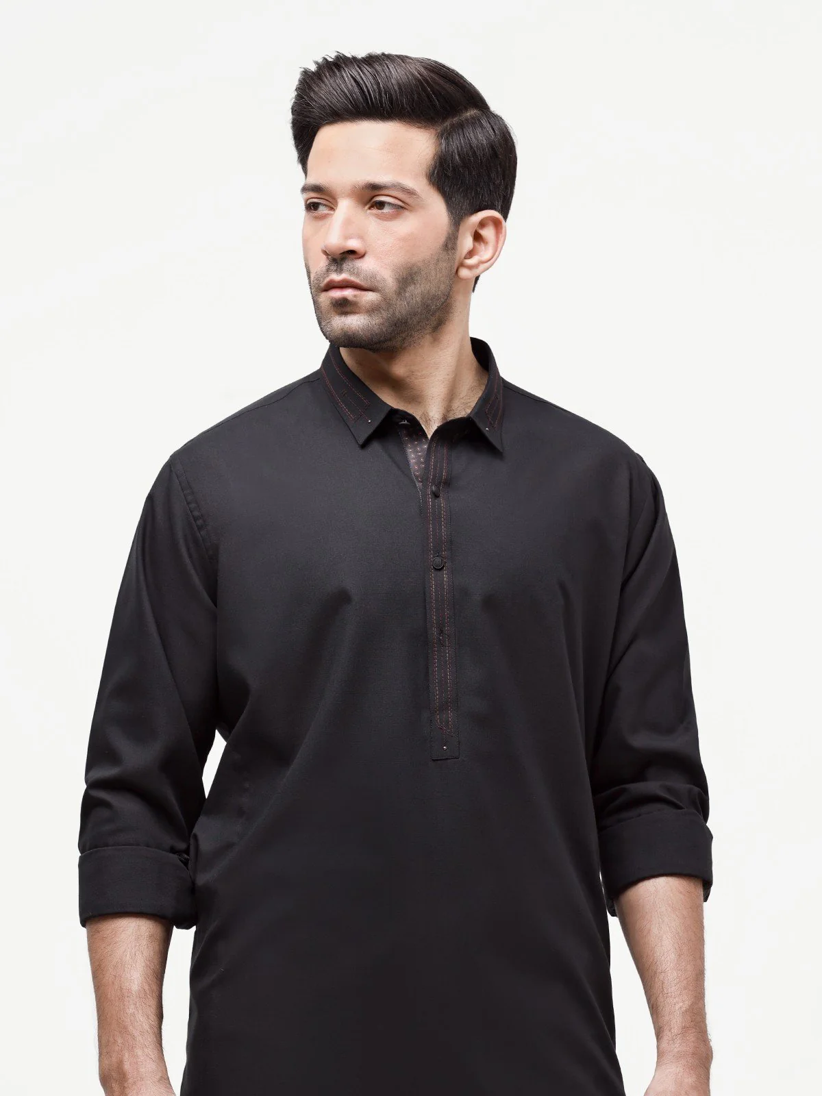 Men's Black Shalwar Kameez - EMTSW23-99349 - Image 2