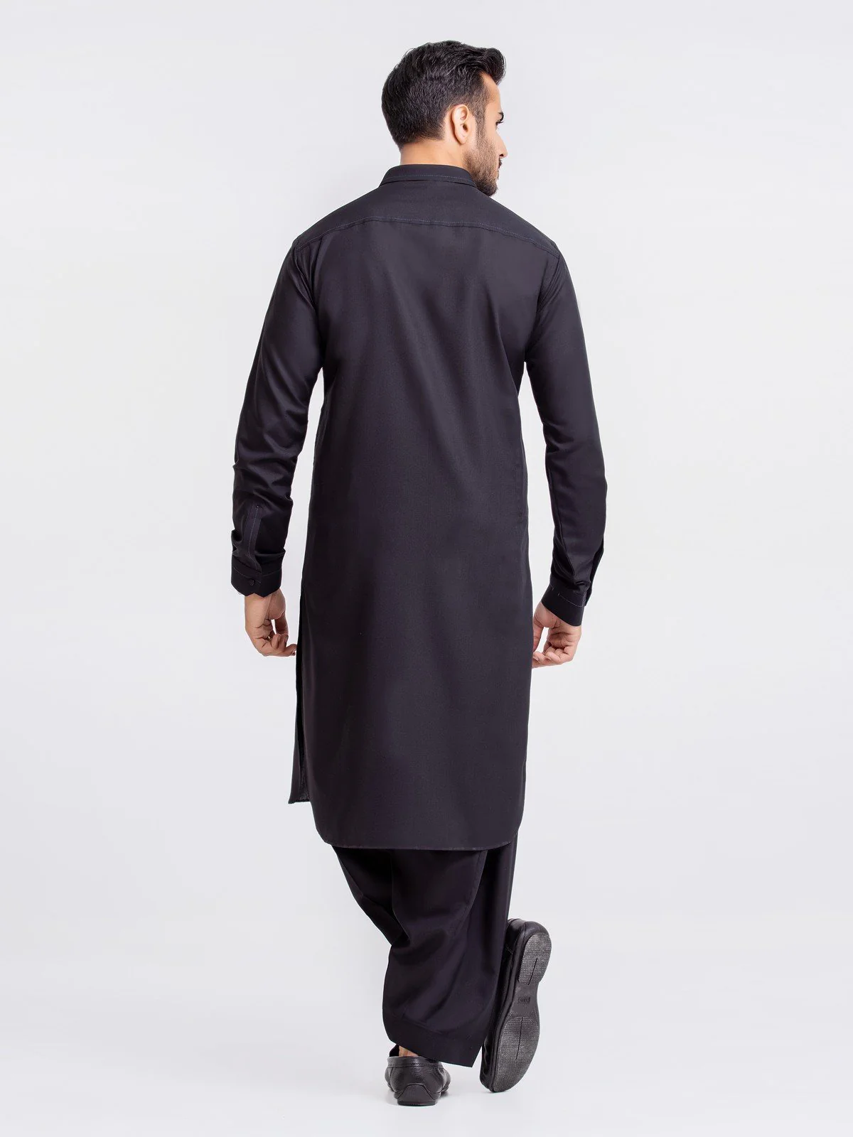 Men's Black Shalwar Kameez - EMTSWP23-99367 - Image 5