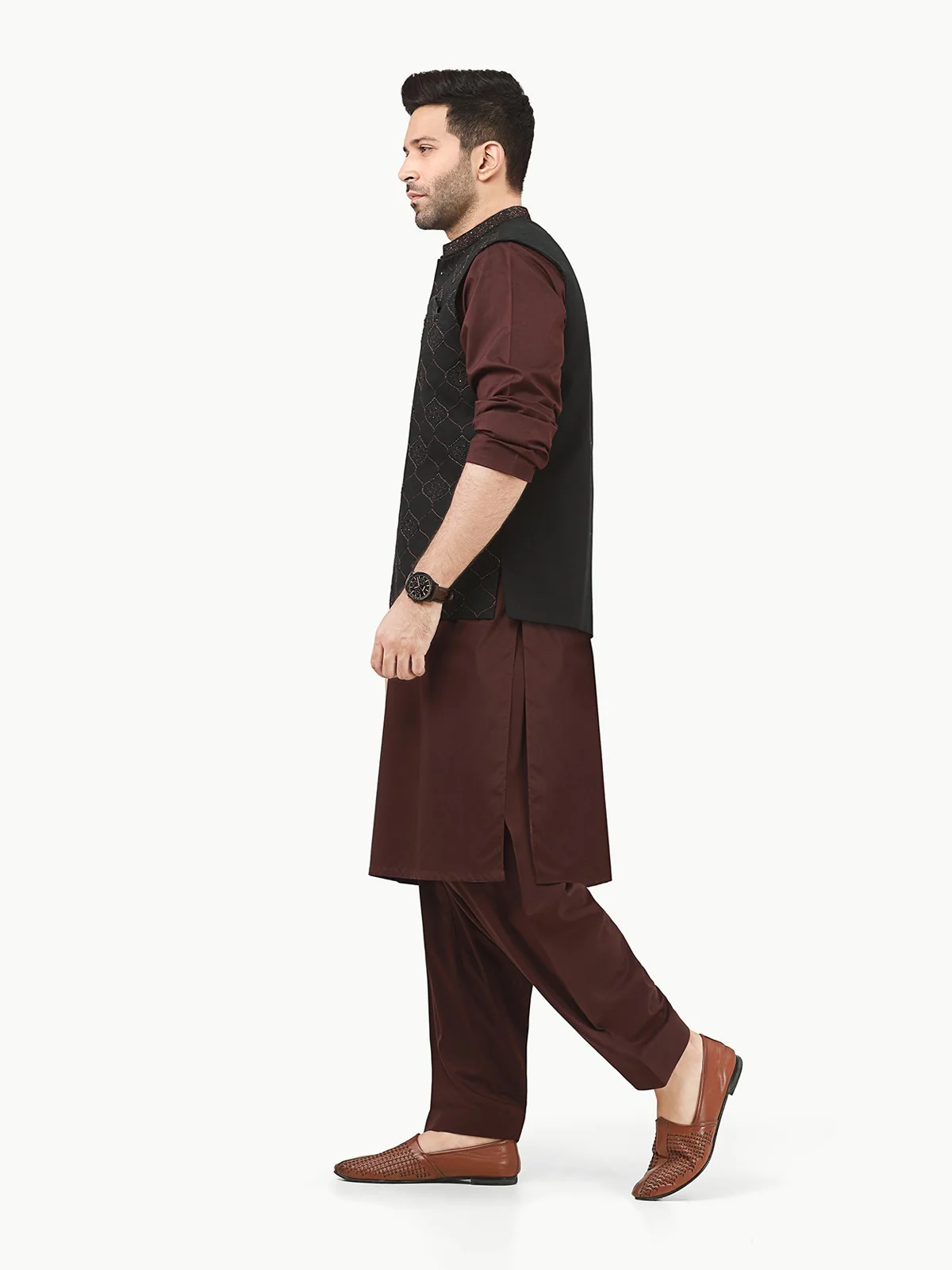 Men's Black Waist Coat Ceremonial - EMTWCC22-116 - Image 3