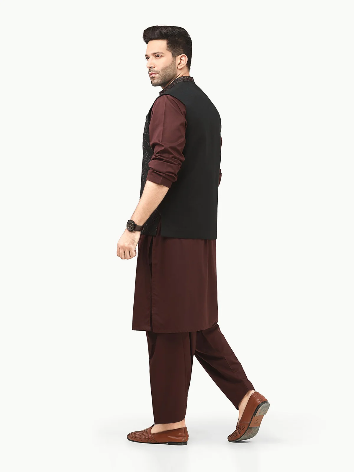 Men's Black Waist Coat Ceremonial - EMTWCC22-116 - Image 4
