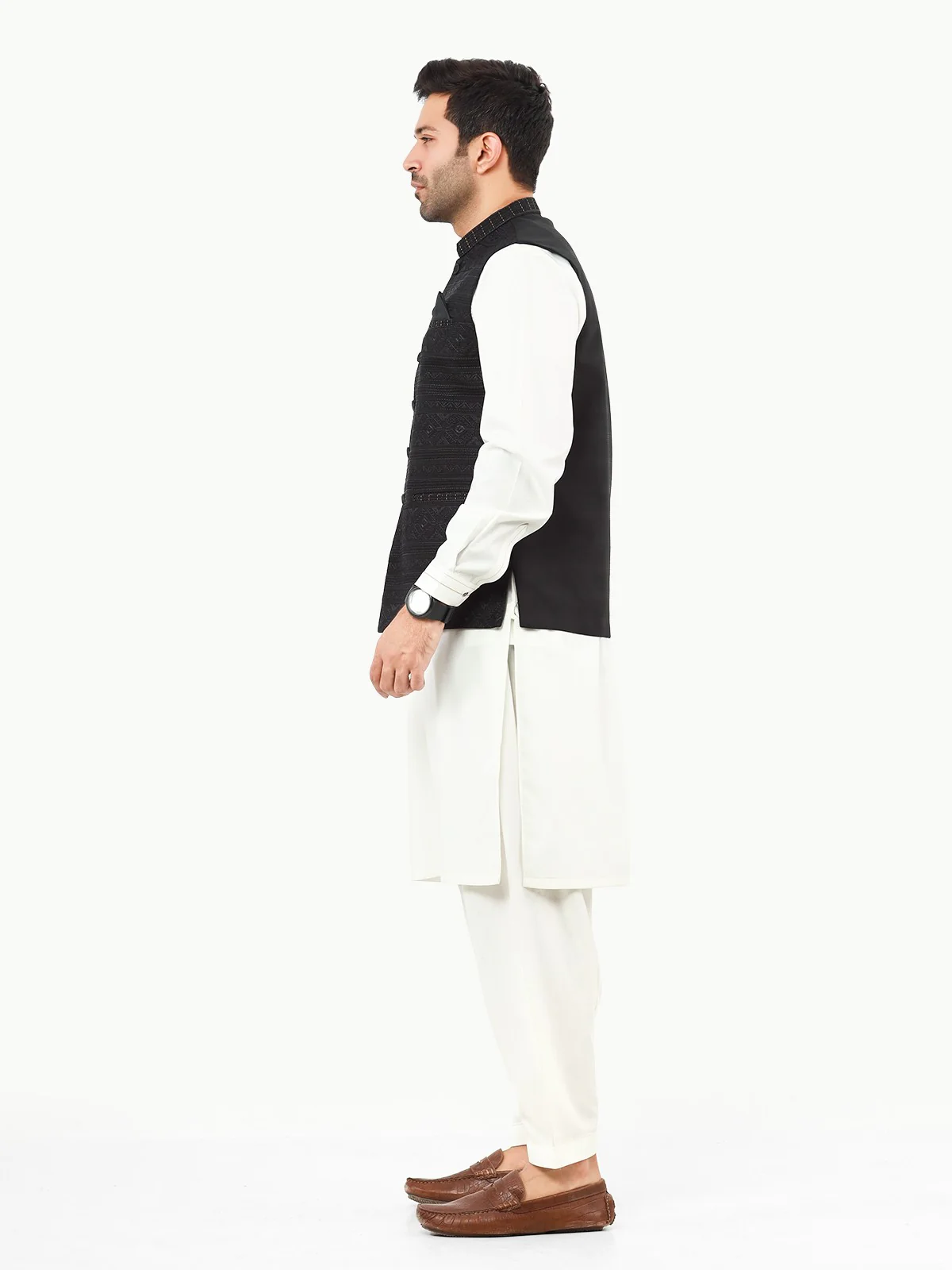 Men's Black Waist Coat Ceremonial - EMTWCC22-134 - Image 3