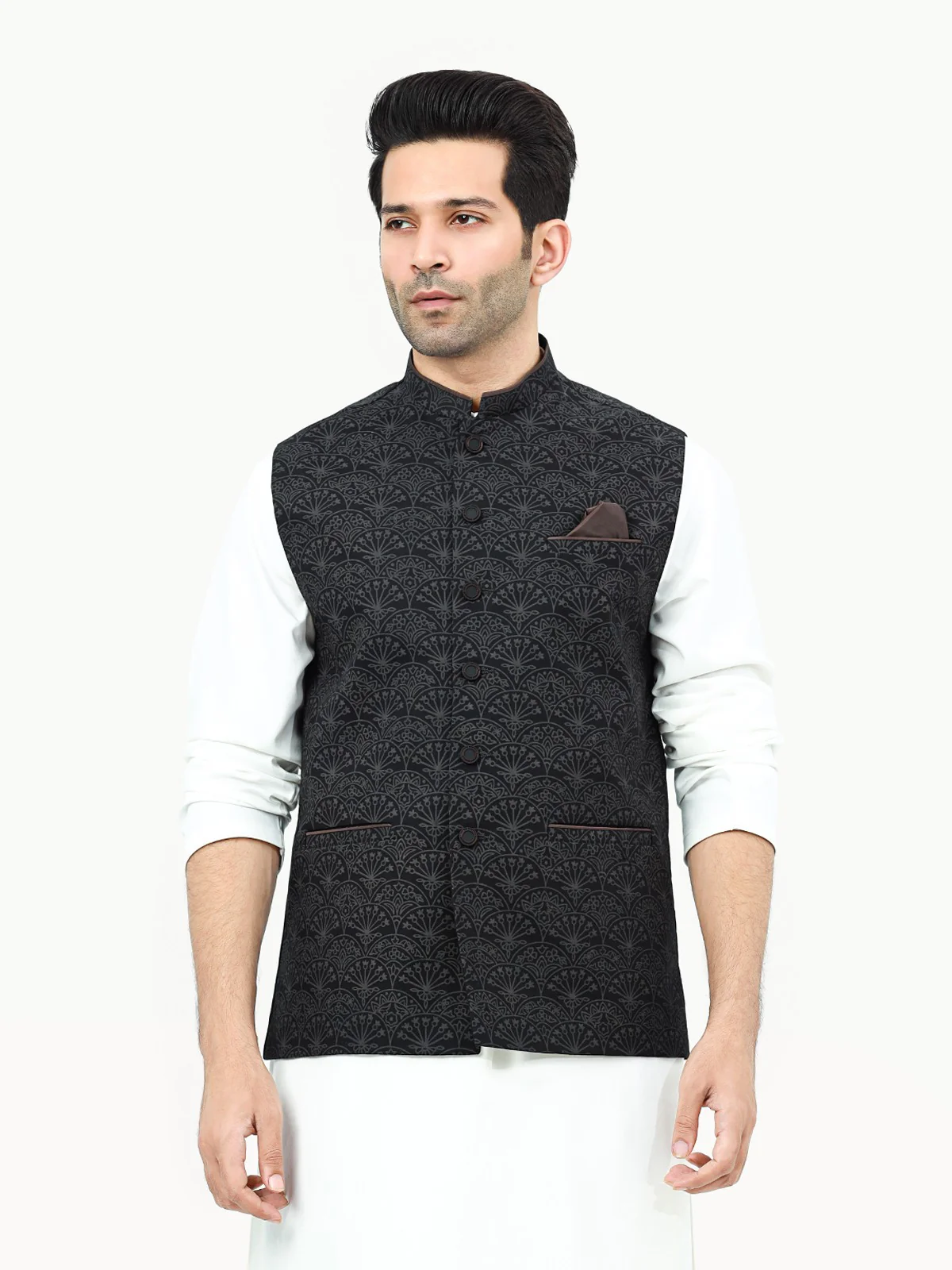Men's Black Waist Coat - EMTWC22-35801 - Image 2