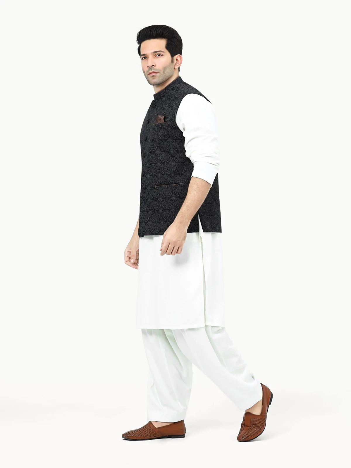Men's Black Waist Coat - EMTWC22-35801 - Image 3