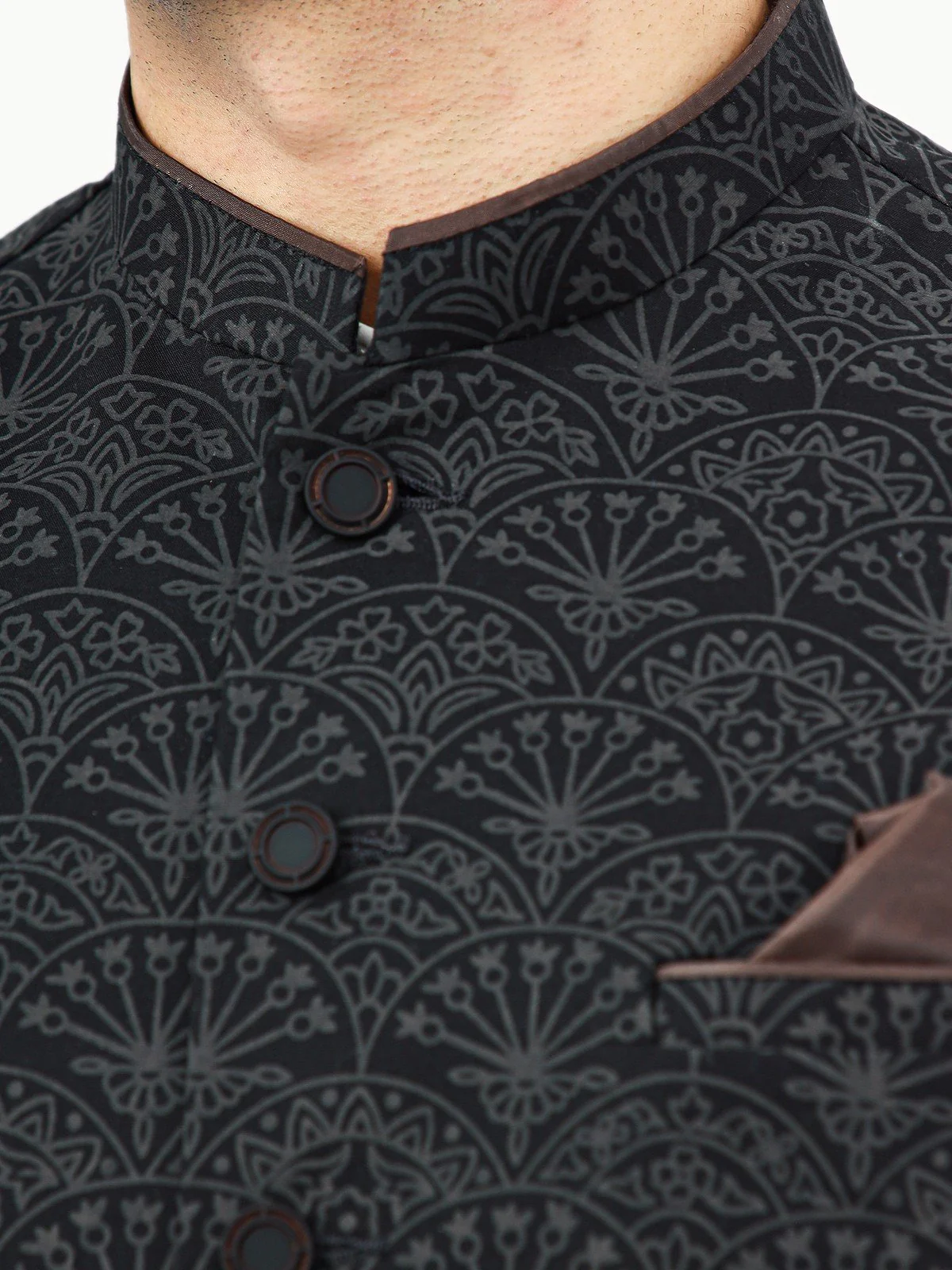 Men's Black Waist Coat - EMTWC22-35801 - Image 4