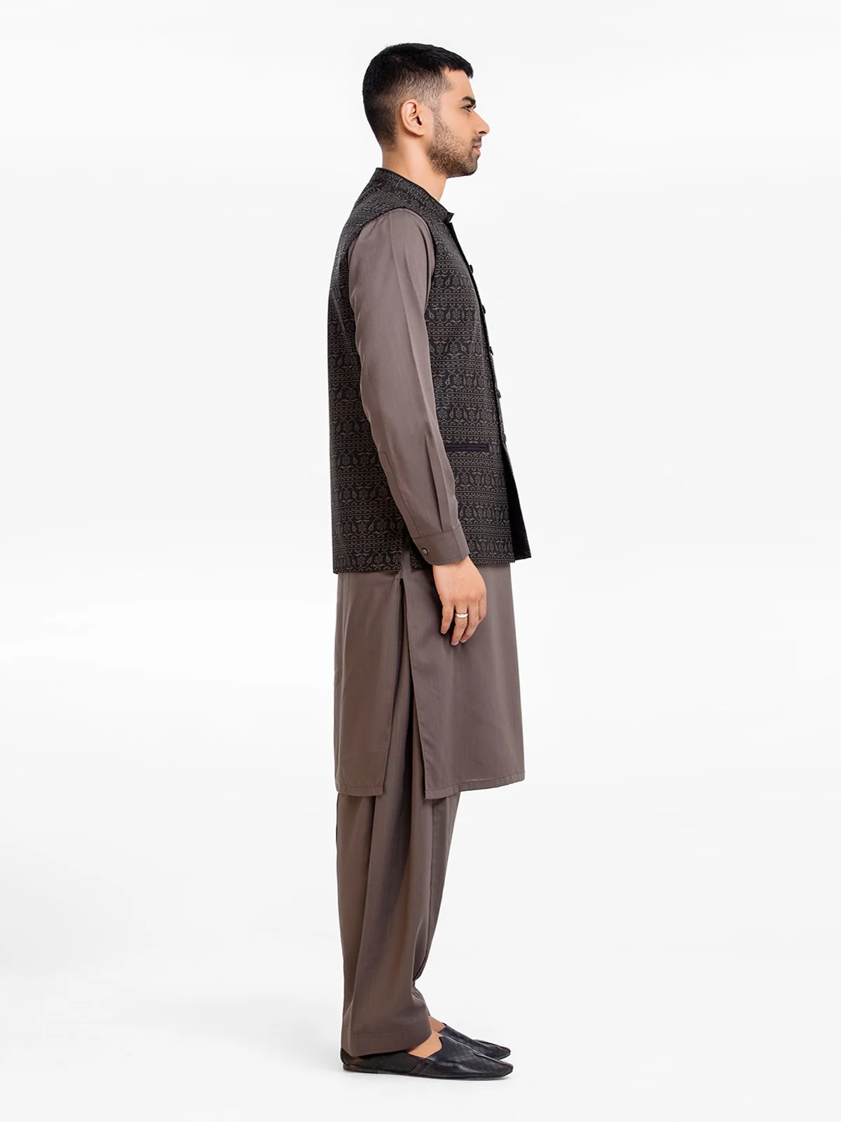 Men's Black Waist Coat - EMTWC23-35846 - Image 3