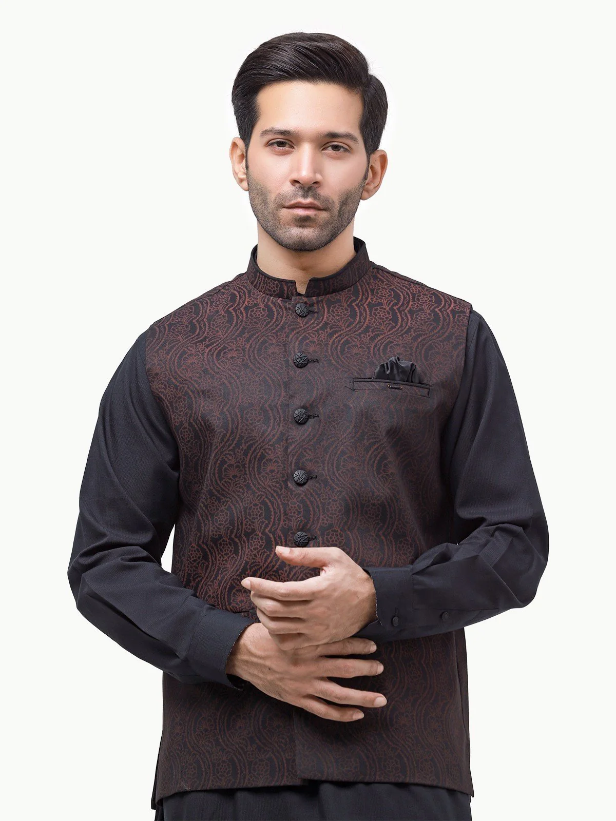Men's Black Waist Coat - EMTWC23-35854 - Image 2