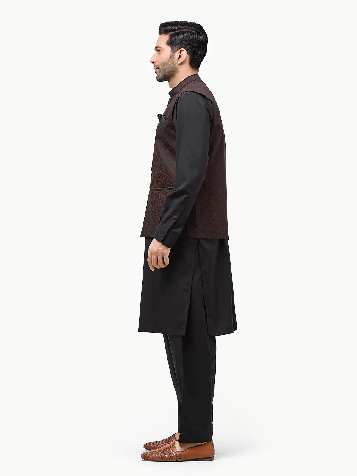 Men's Black Waist Coat - EMTWC23-35854 - Image 3