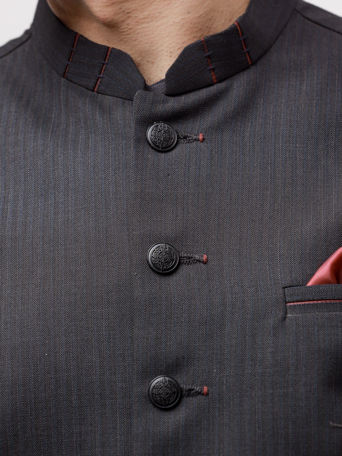 Men's Black Waist Coat - EMTWC23-35863 - Image 4