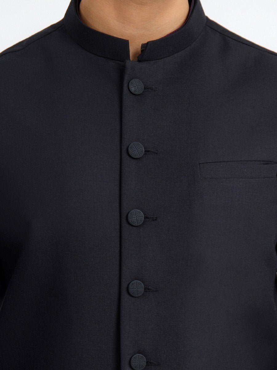 Men's Black Waist Coat - EMTWC23-35887 - Image 3