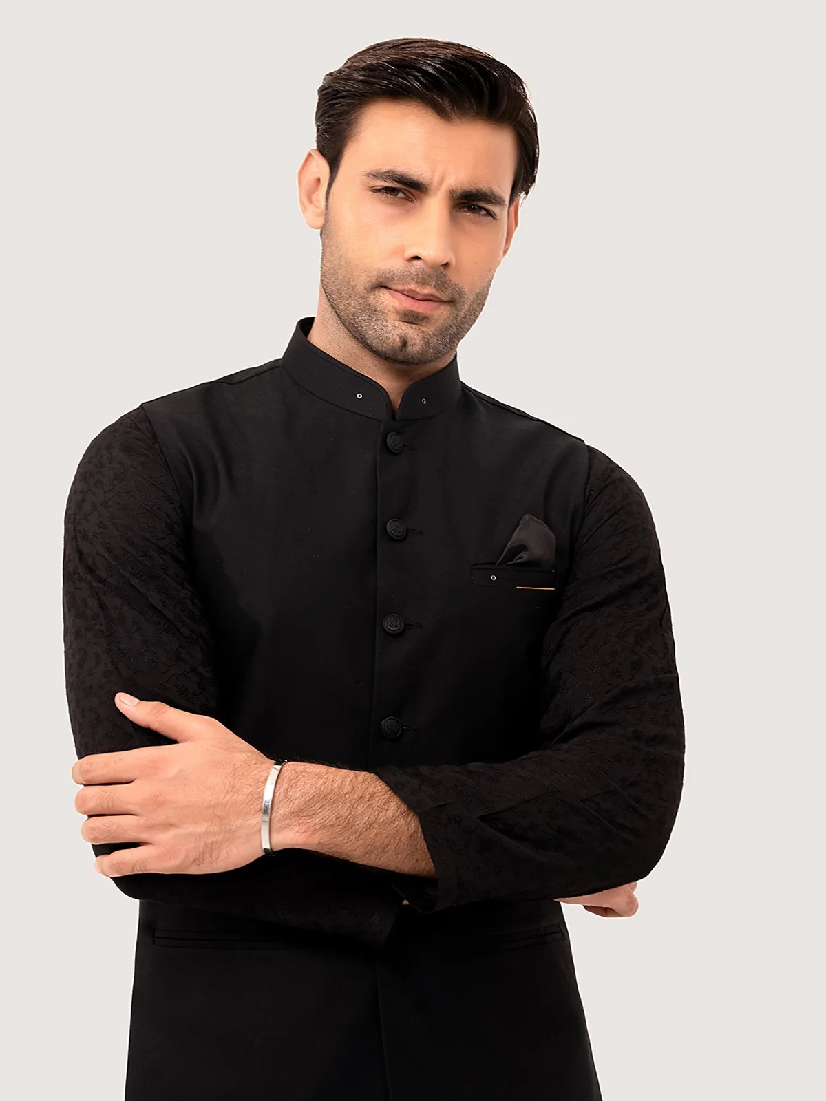 Men's Black Waist Coat - EMTWC23-35895 - Image 2