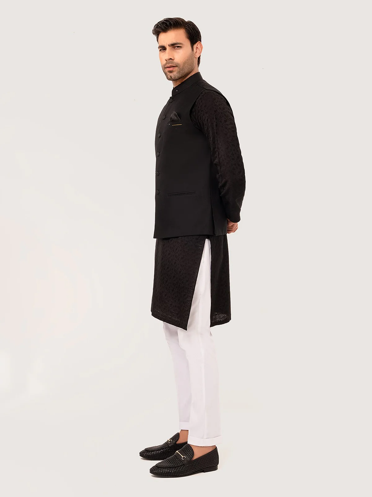 Men's Black Waist Coat - EMTWC23-35895 - Image 3