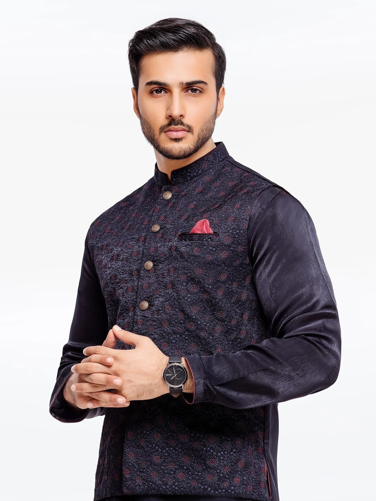 Men's Black Waist Coat Suit - EMTWCSC22-002 - Image 2