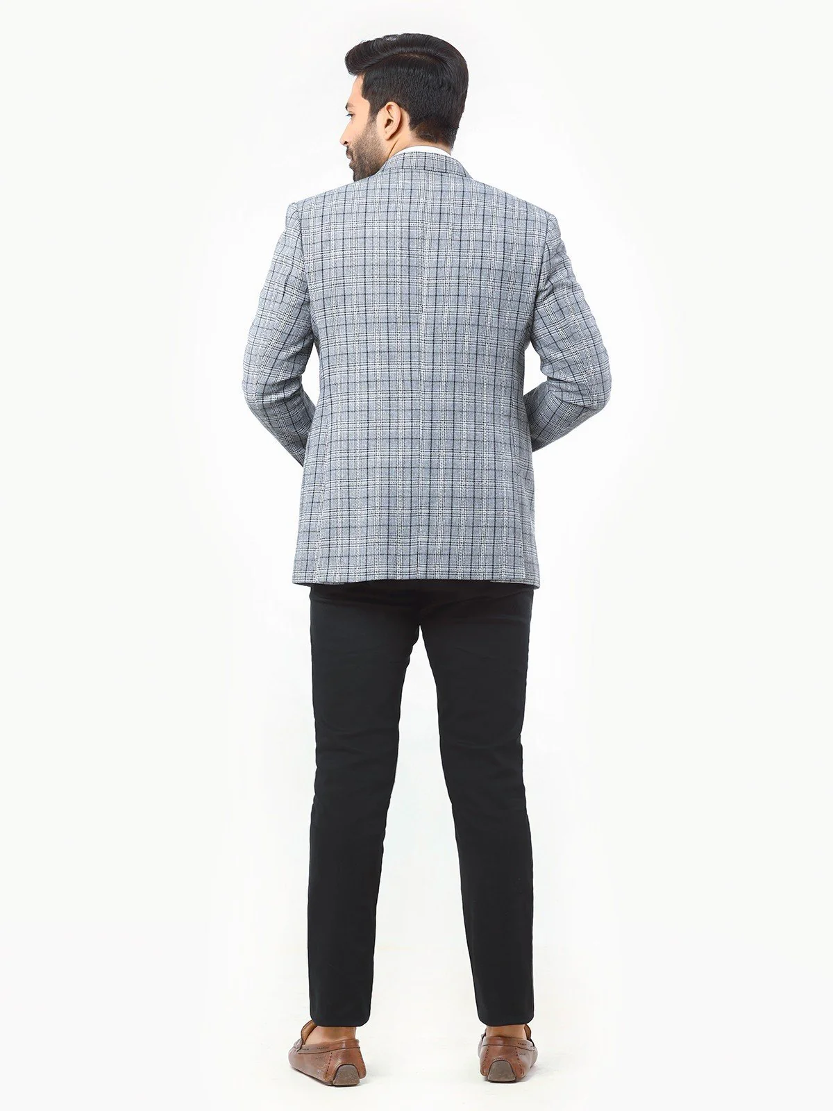 Men's Black & White Blazer - EMTB22W-6781 - Image 5