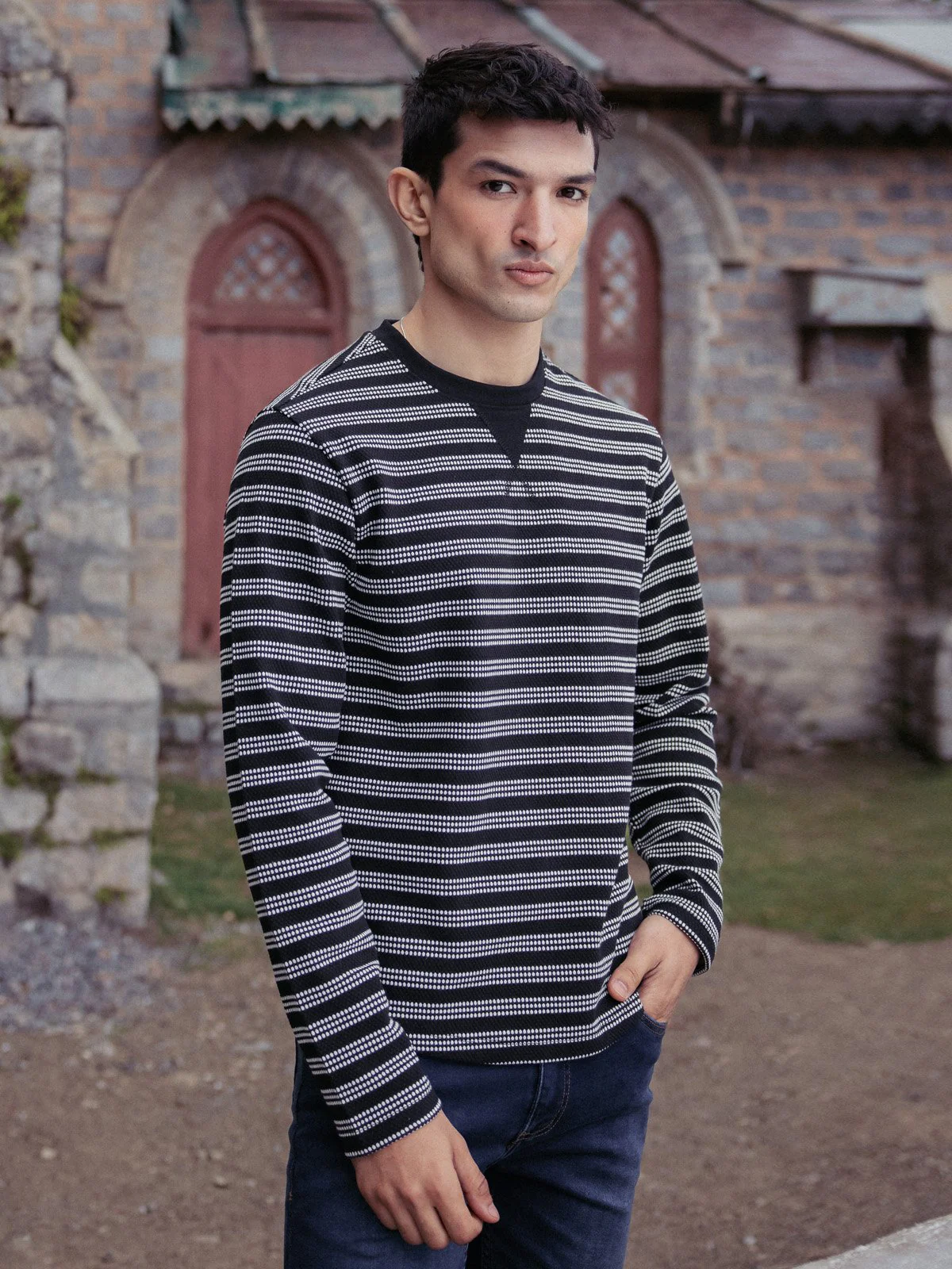 Men's Black & White Sweatshirt - EMTSS23-005 - Image 2