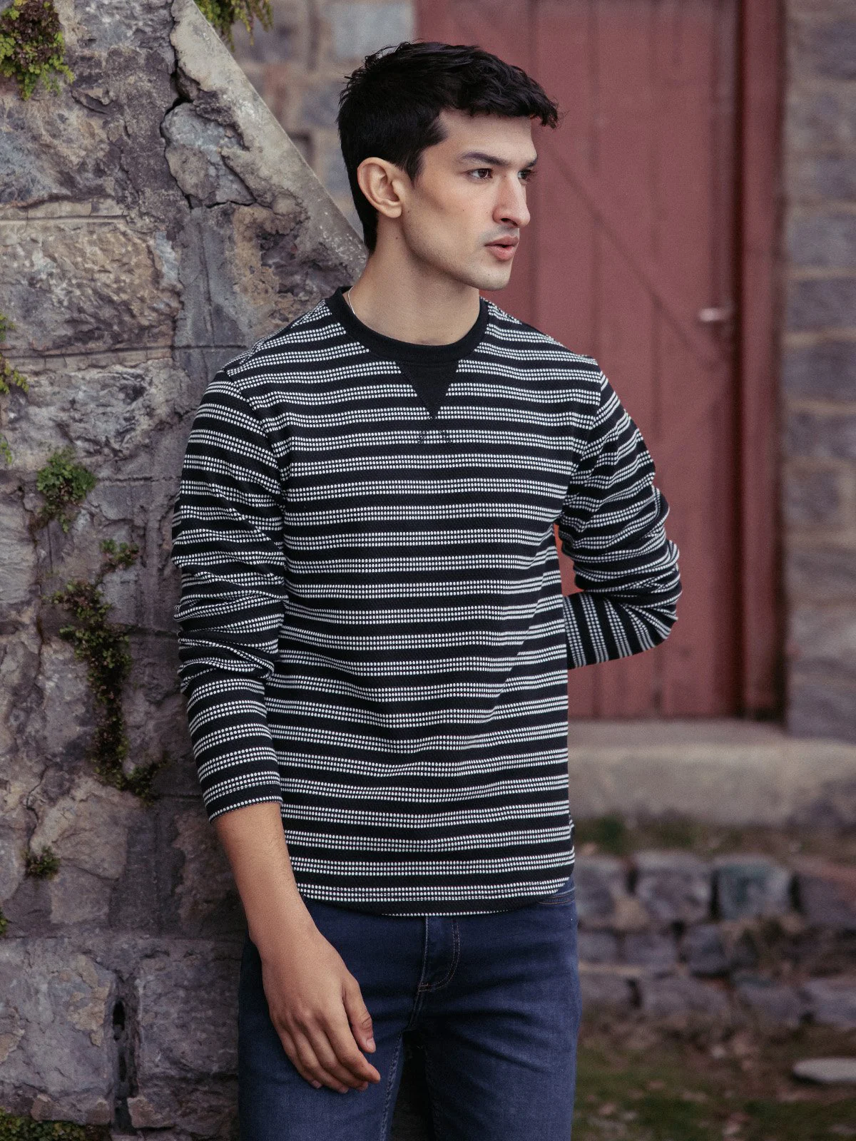 Men's Black & White Sweatshirt - EMTSS23-005 - Image 4