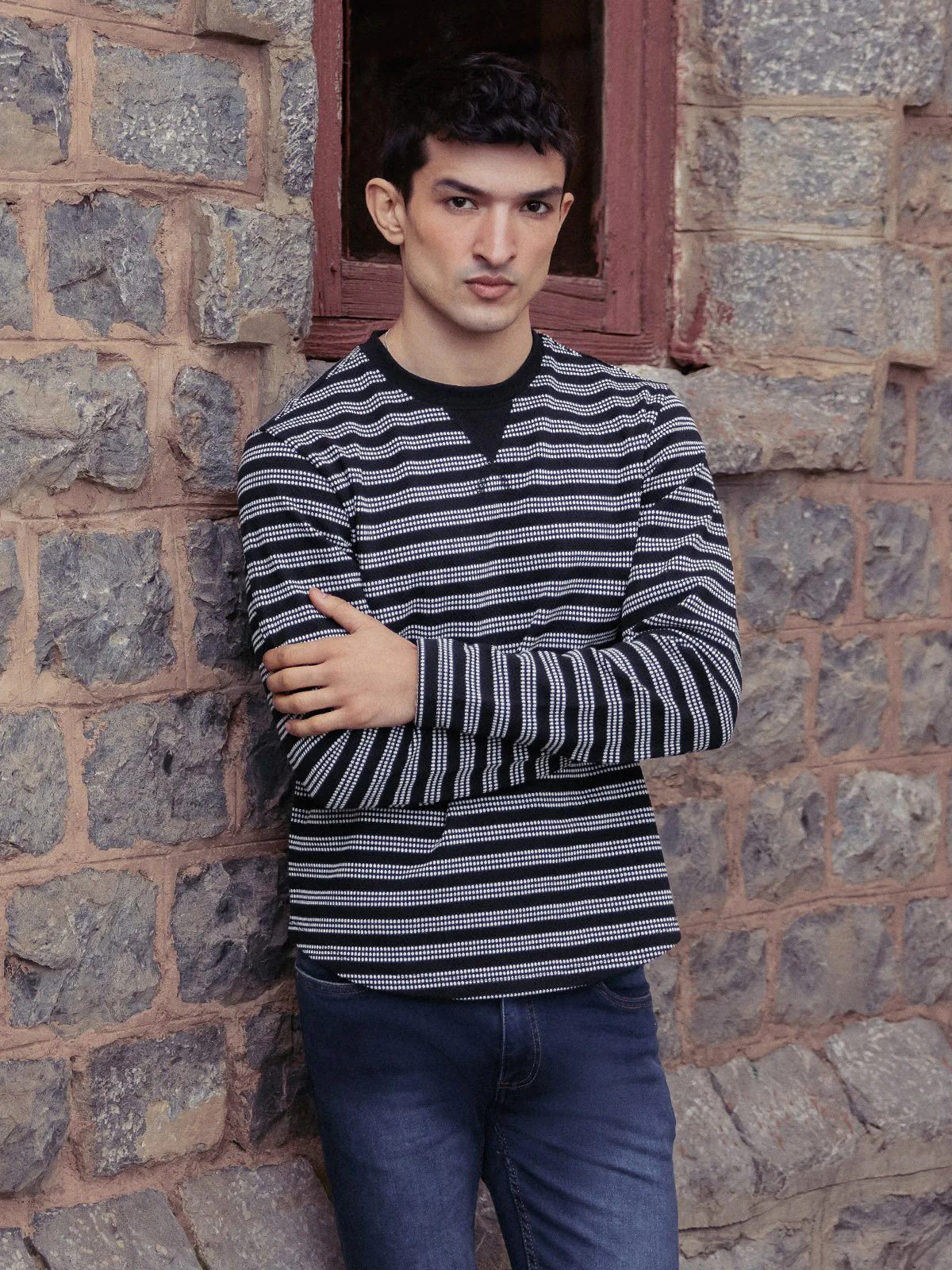 Men's Black & White Sweatshirt - EMTSS23-005 - Image 5
