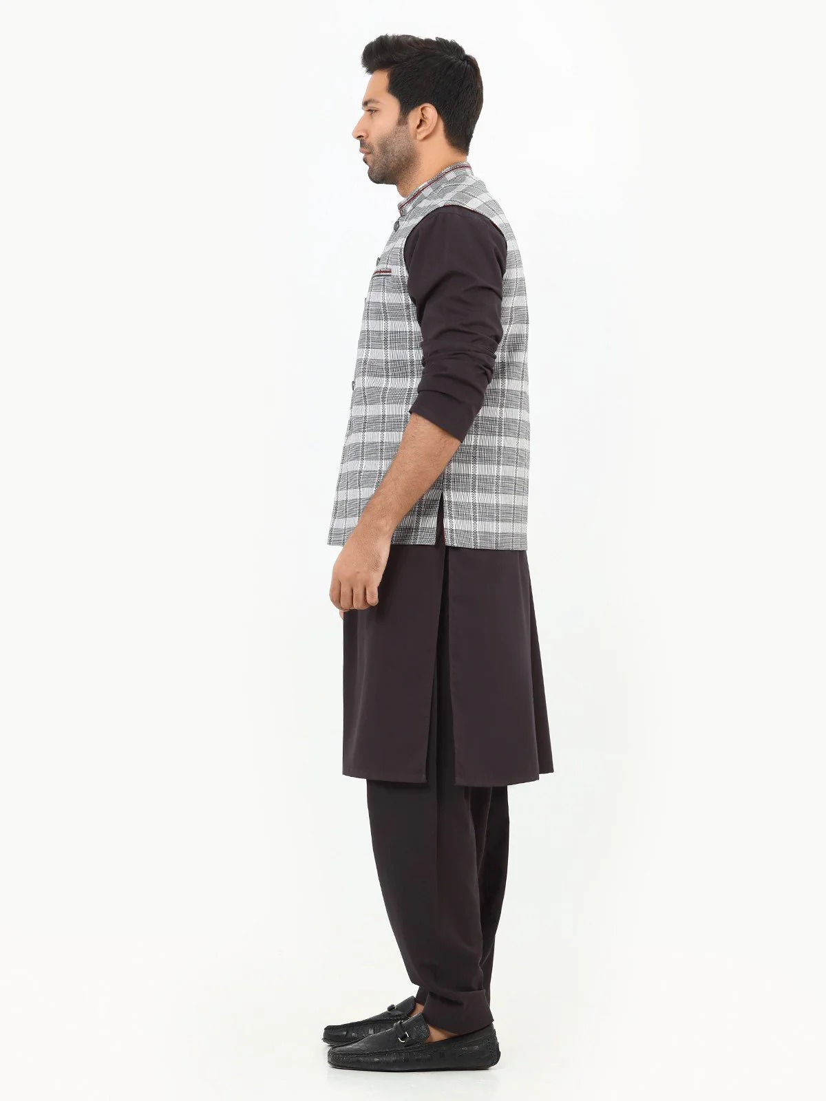 Men's Black & White Waist Coat - EMTWC22-35803 - Image 3