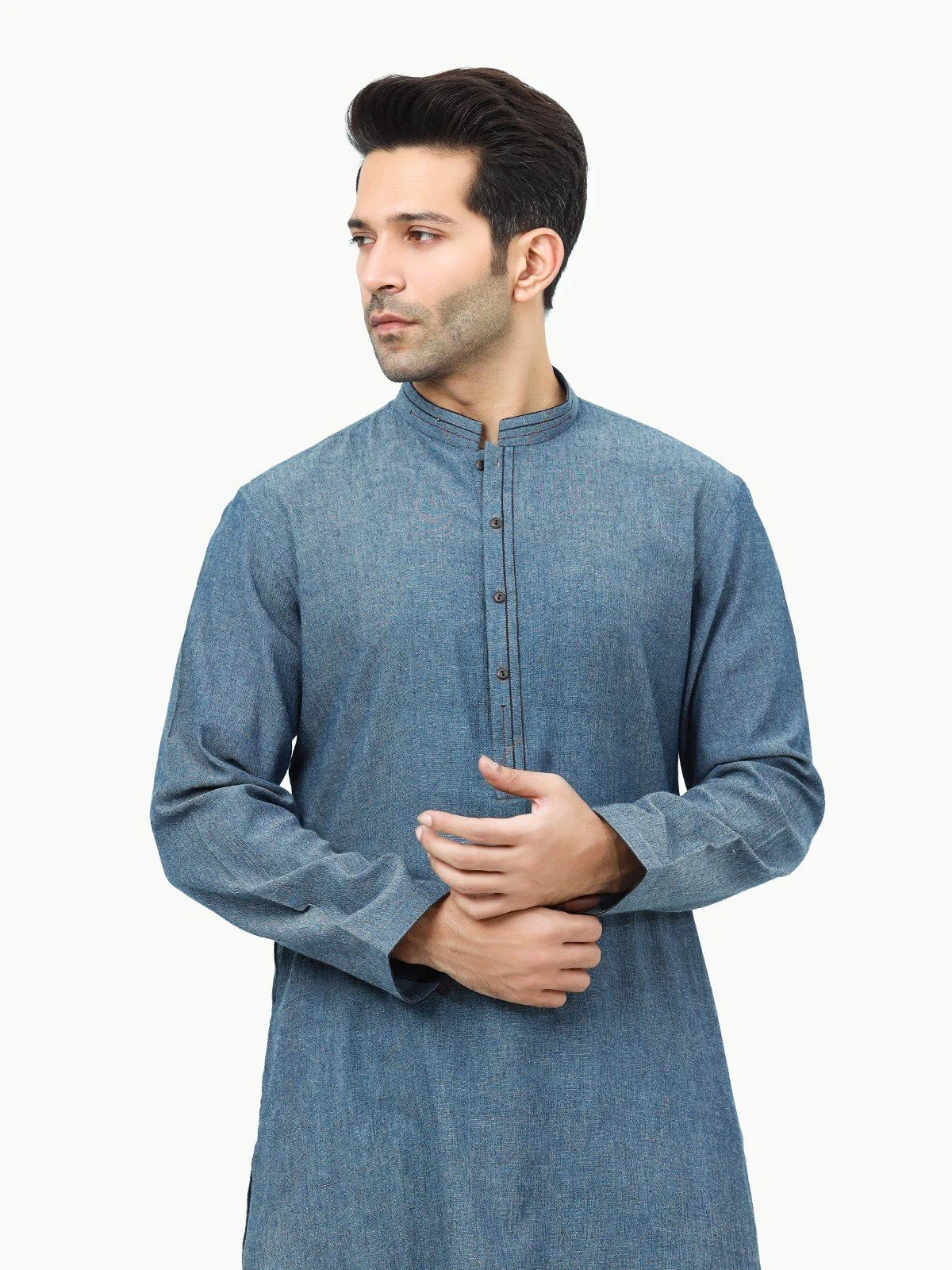 Men's Blue Kurta - EMTK22-99270 - Image 2