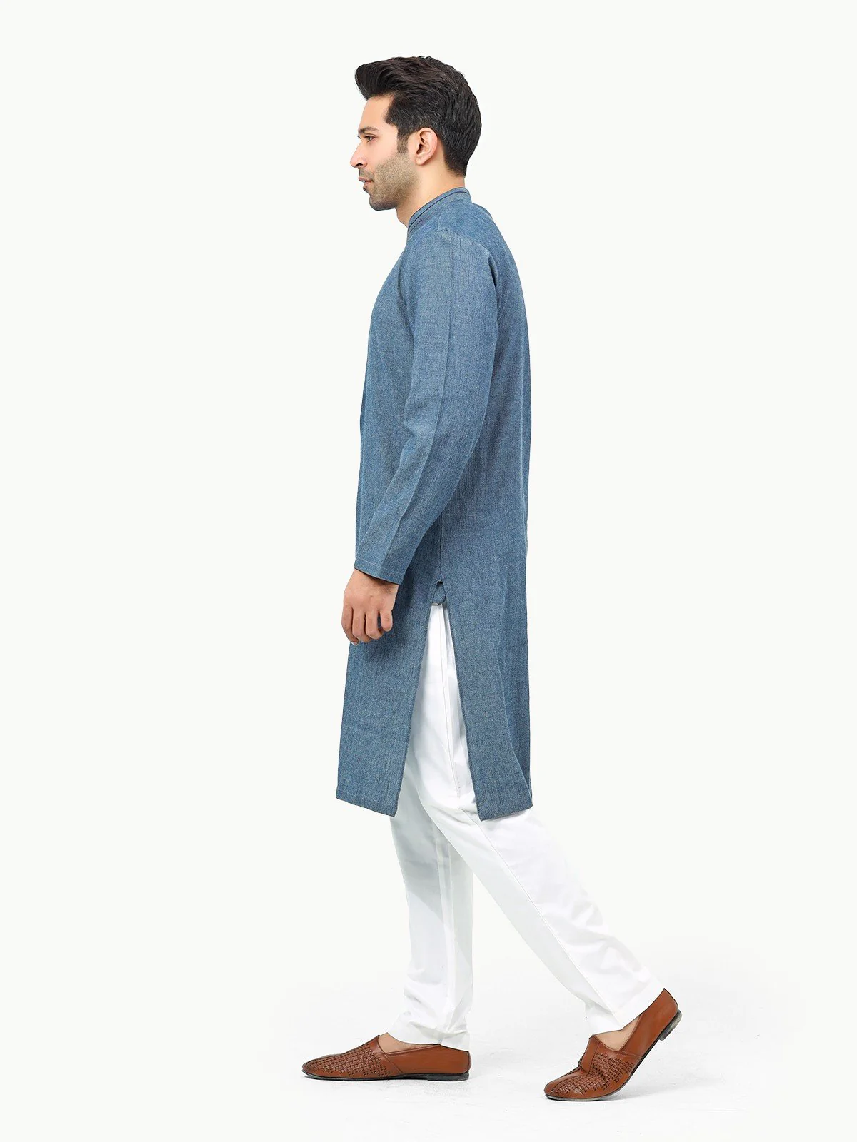 Men's Blue Kurta - EMTK22-99270 - Image 4
