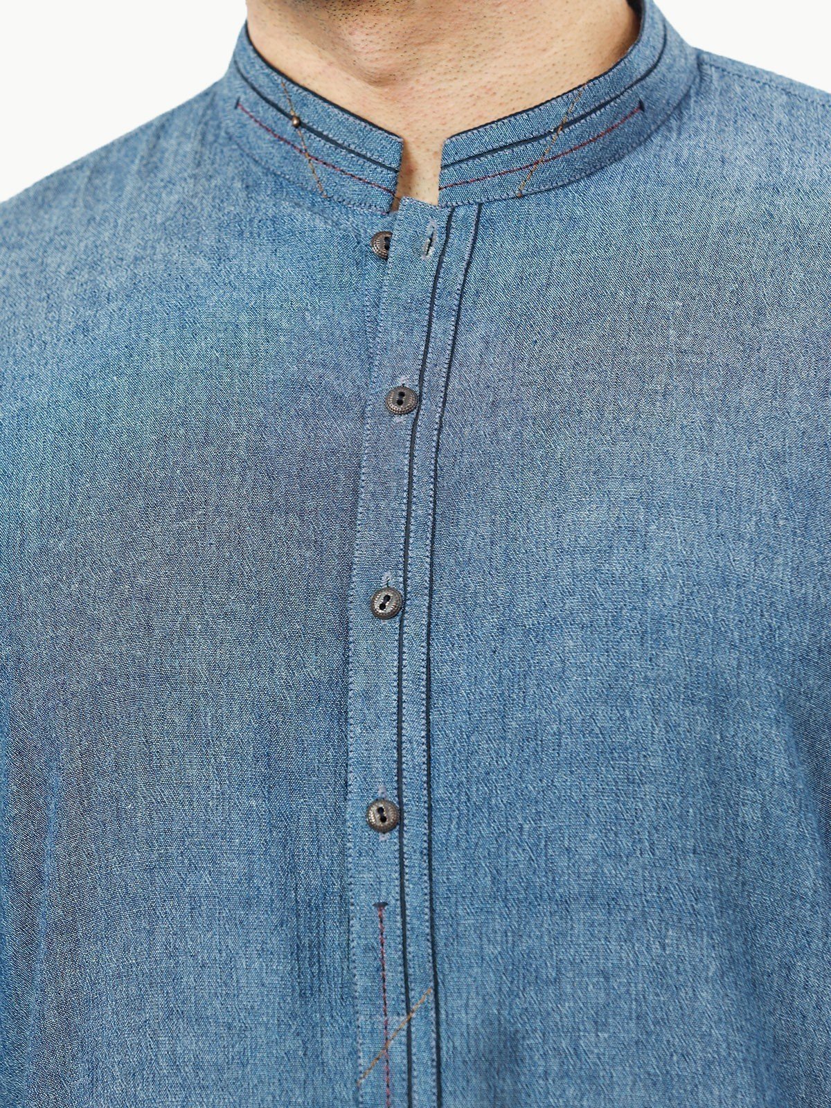 Men's Blue Kurta - EMTK22-99270 - Image 5