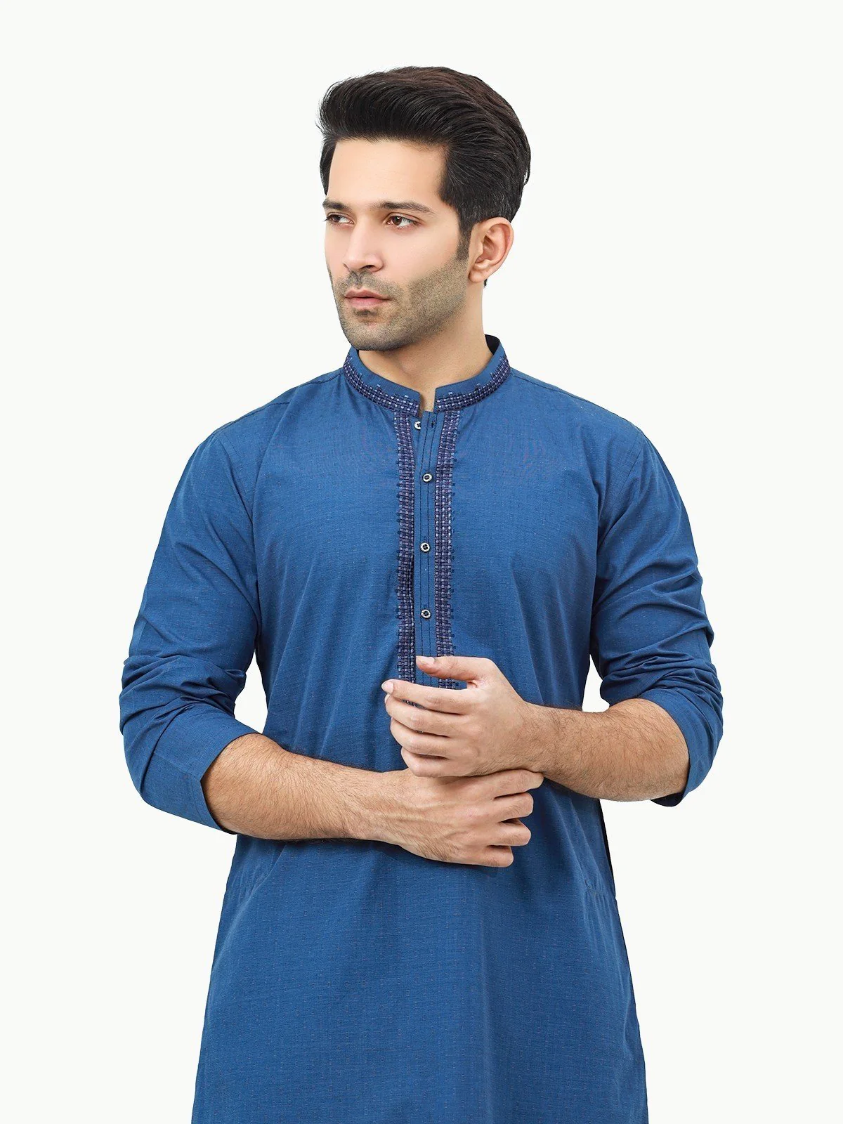 Men's Blue Kurta - EMTK22-99275 - Image 2