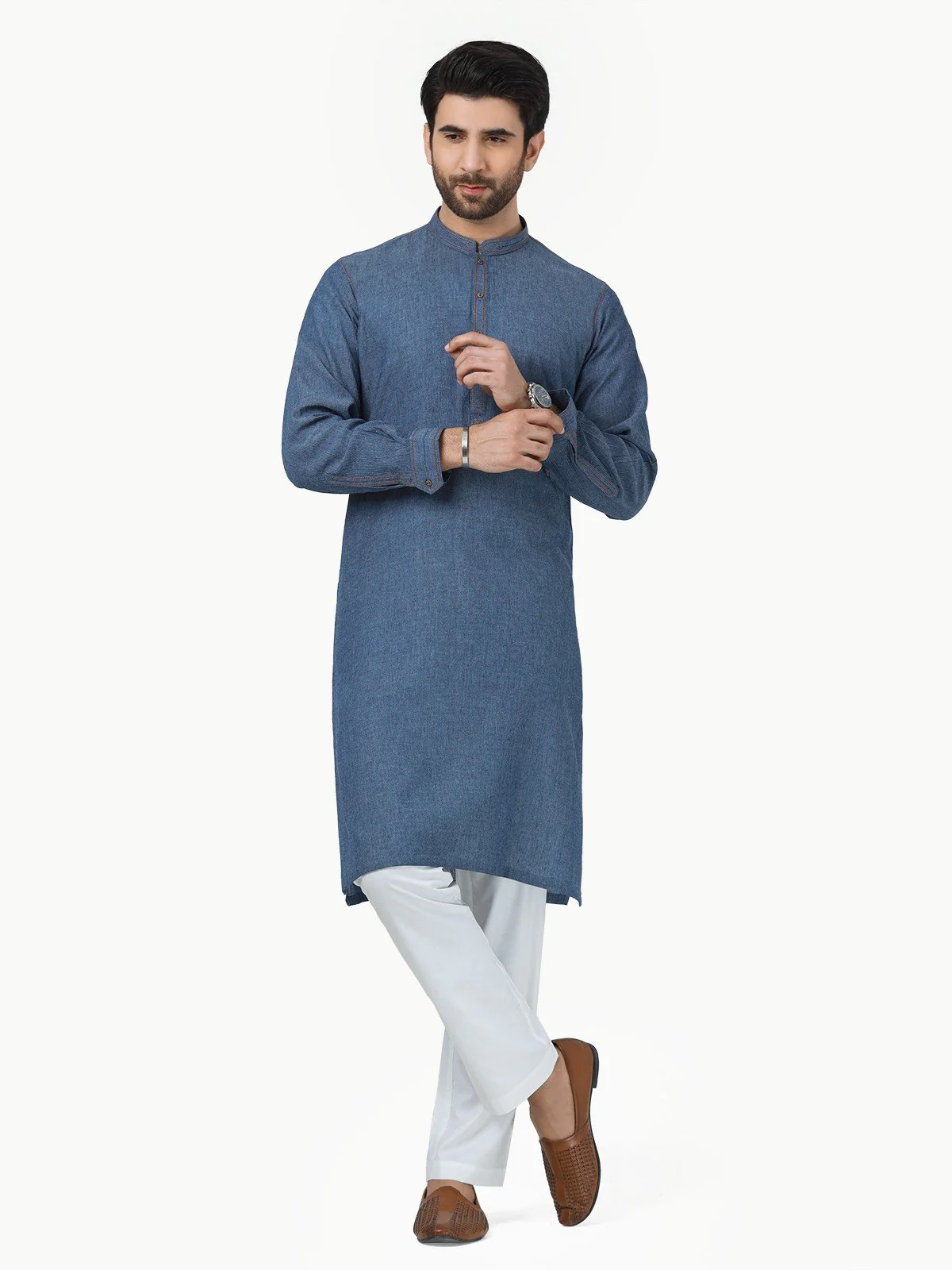 Men's Blue Kurta - EMTK22-99284