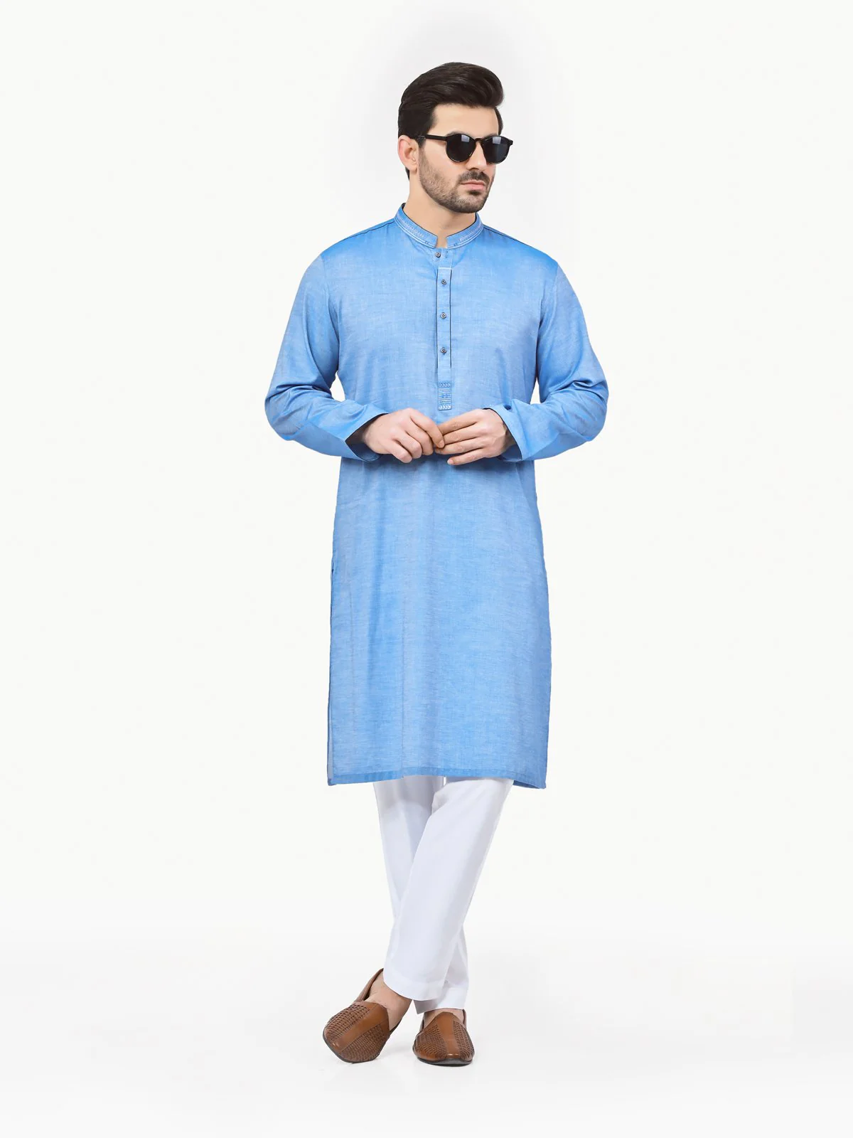 Men's Blue Kurta - EMTK22S-99136