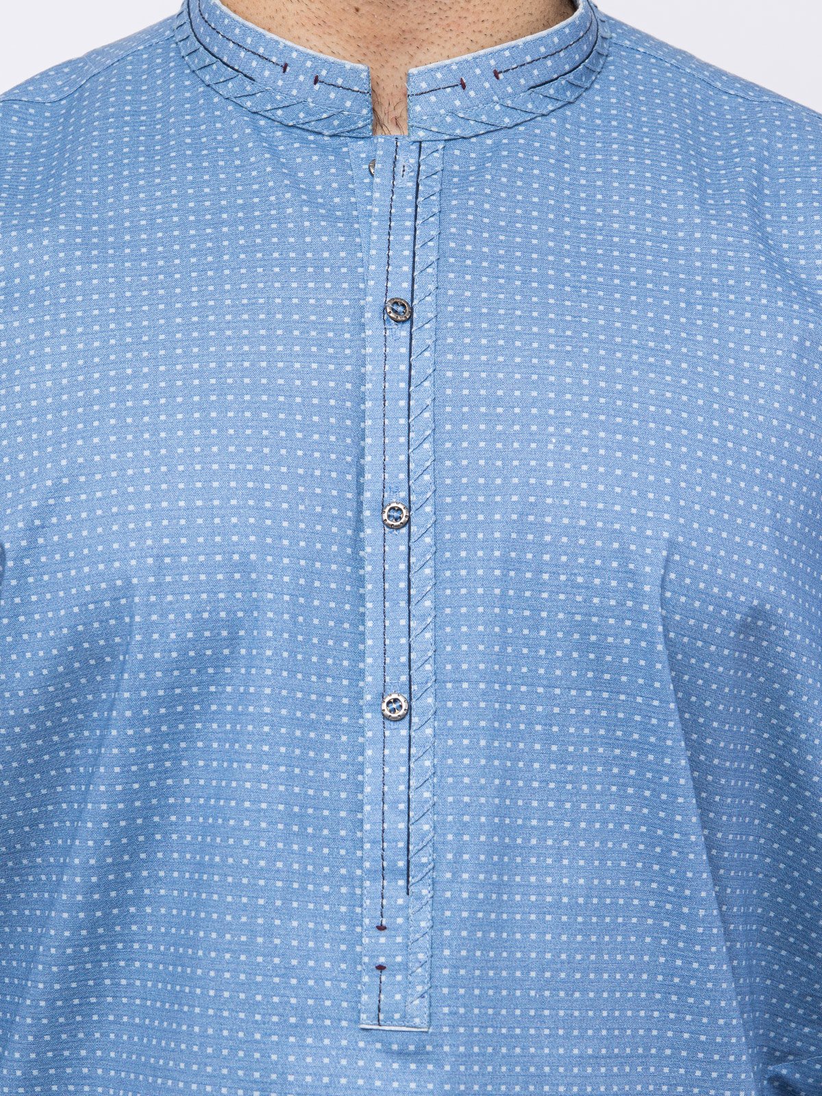 Men's Blue Kurta - EMTK22S-99161 - Image 4